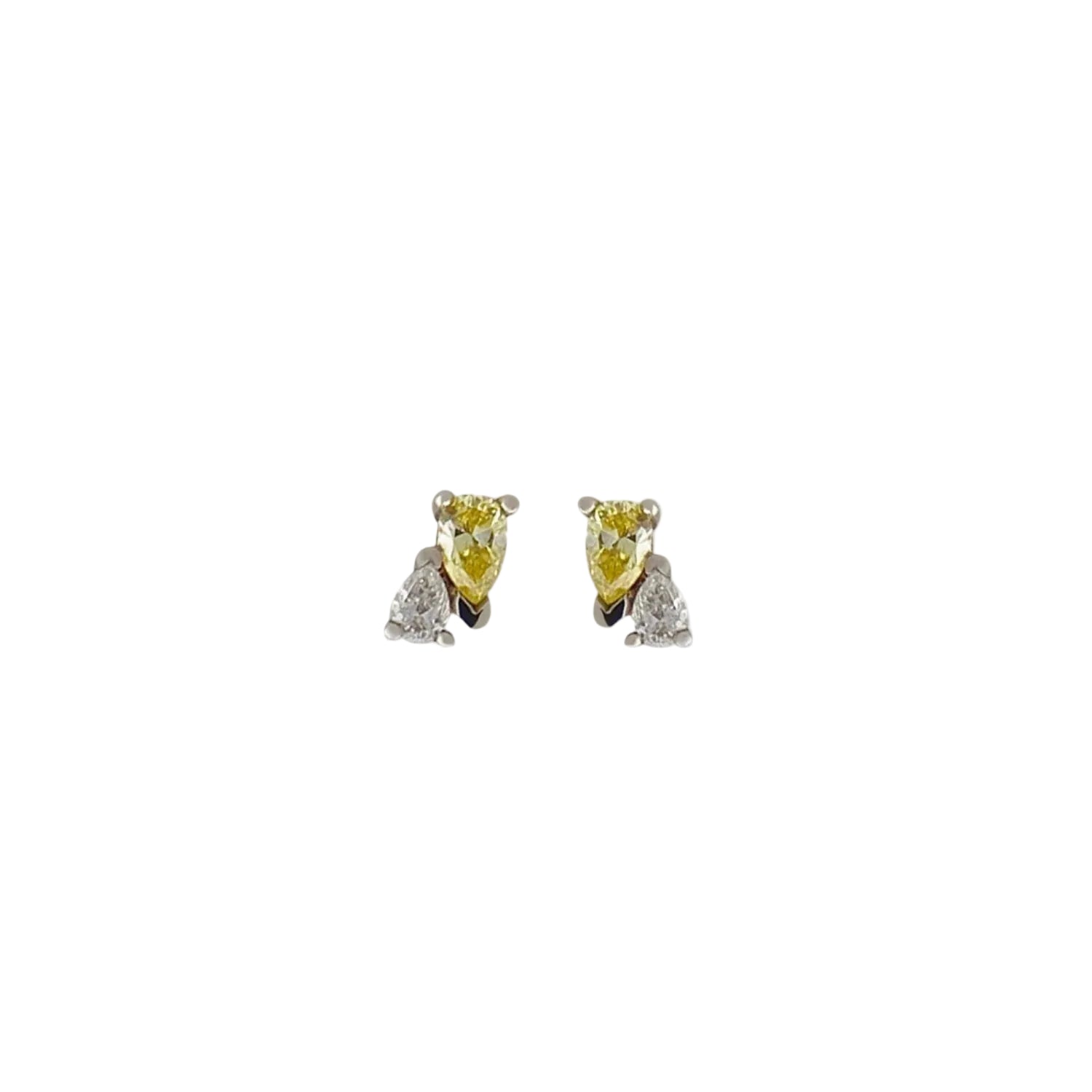 Me and You Canary Diamond Stud by Labulgara - At Present Jewelry