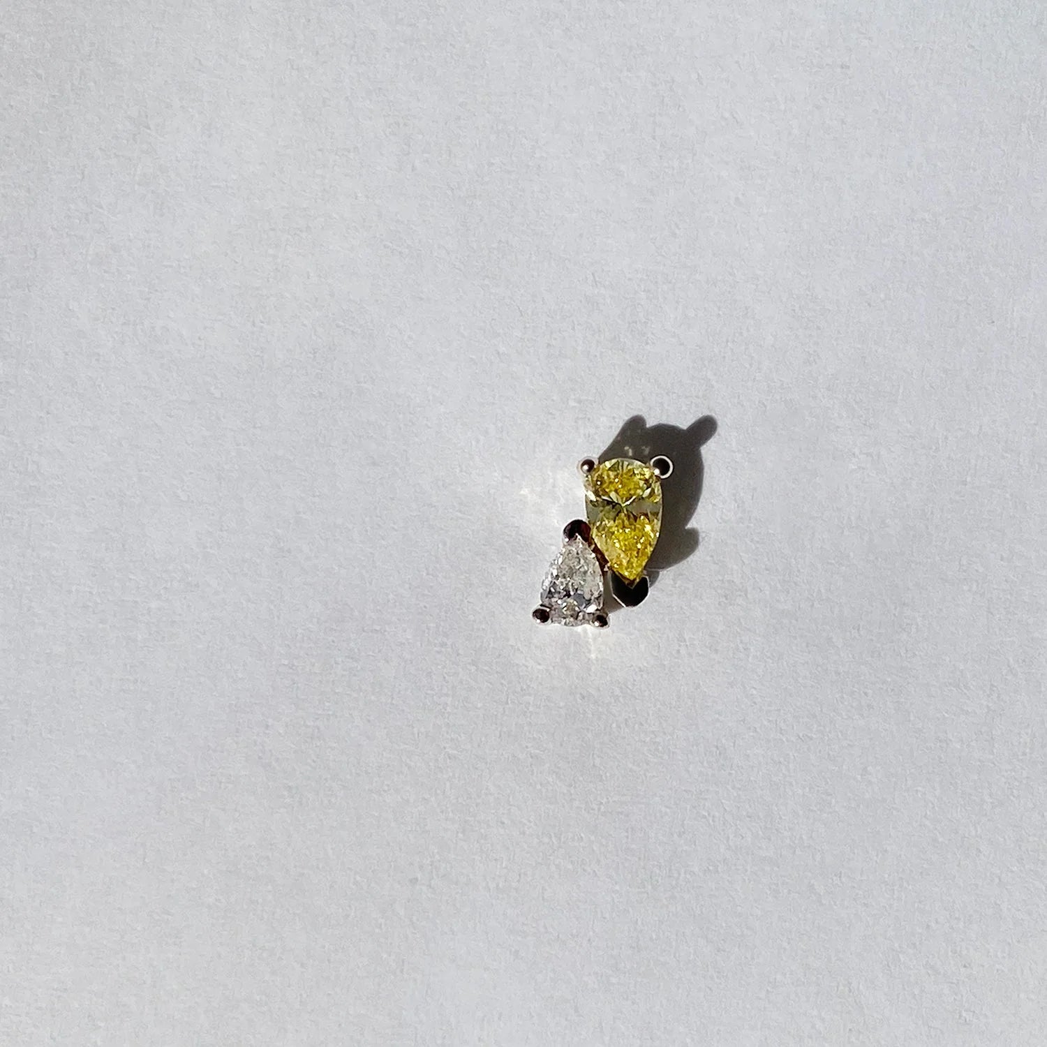 Me and You Canary Diamond Stud by Labulgara - At Present Jewelry