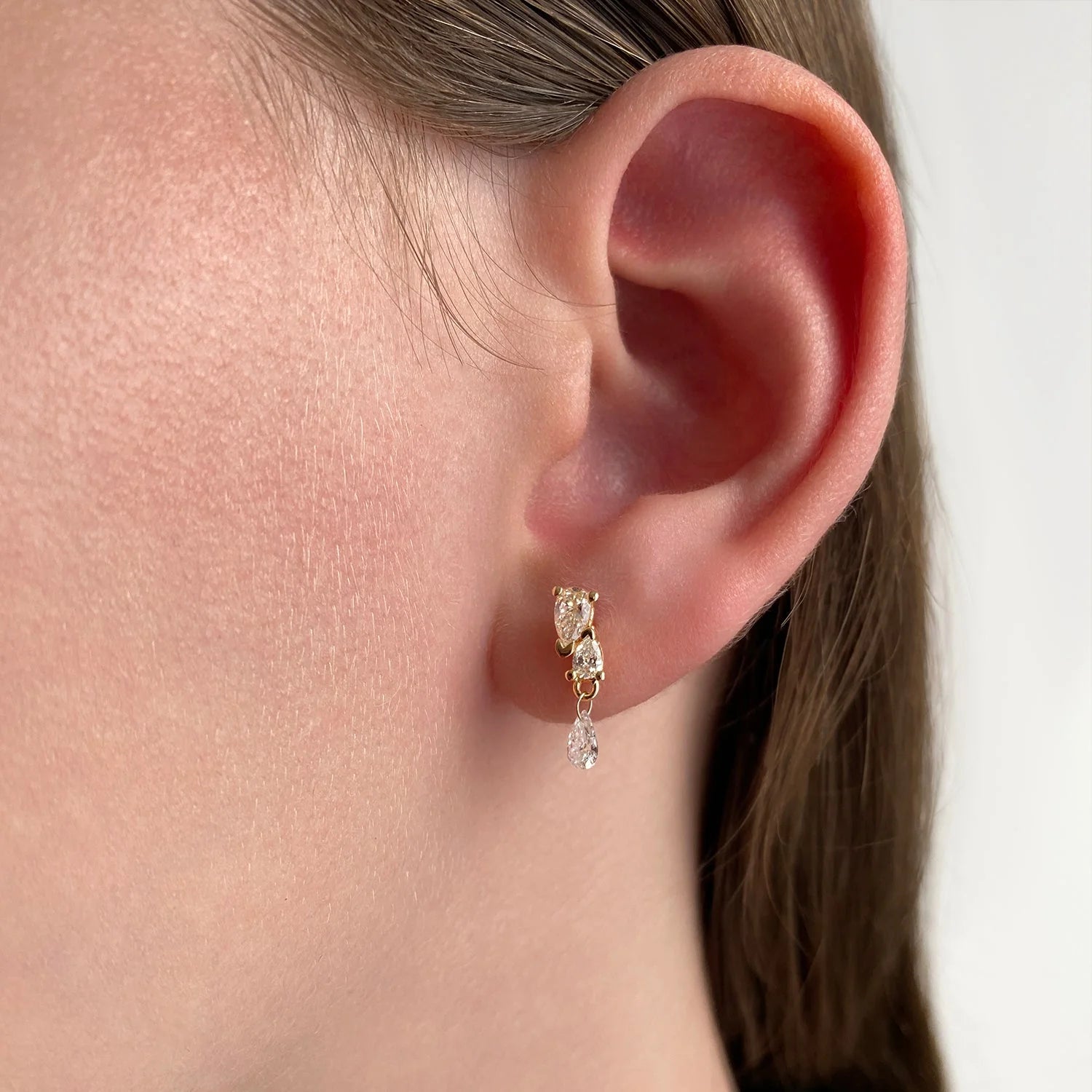 Me and You Diamond Dangle Earring by Labulgara - At Present Jewelry