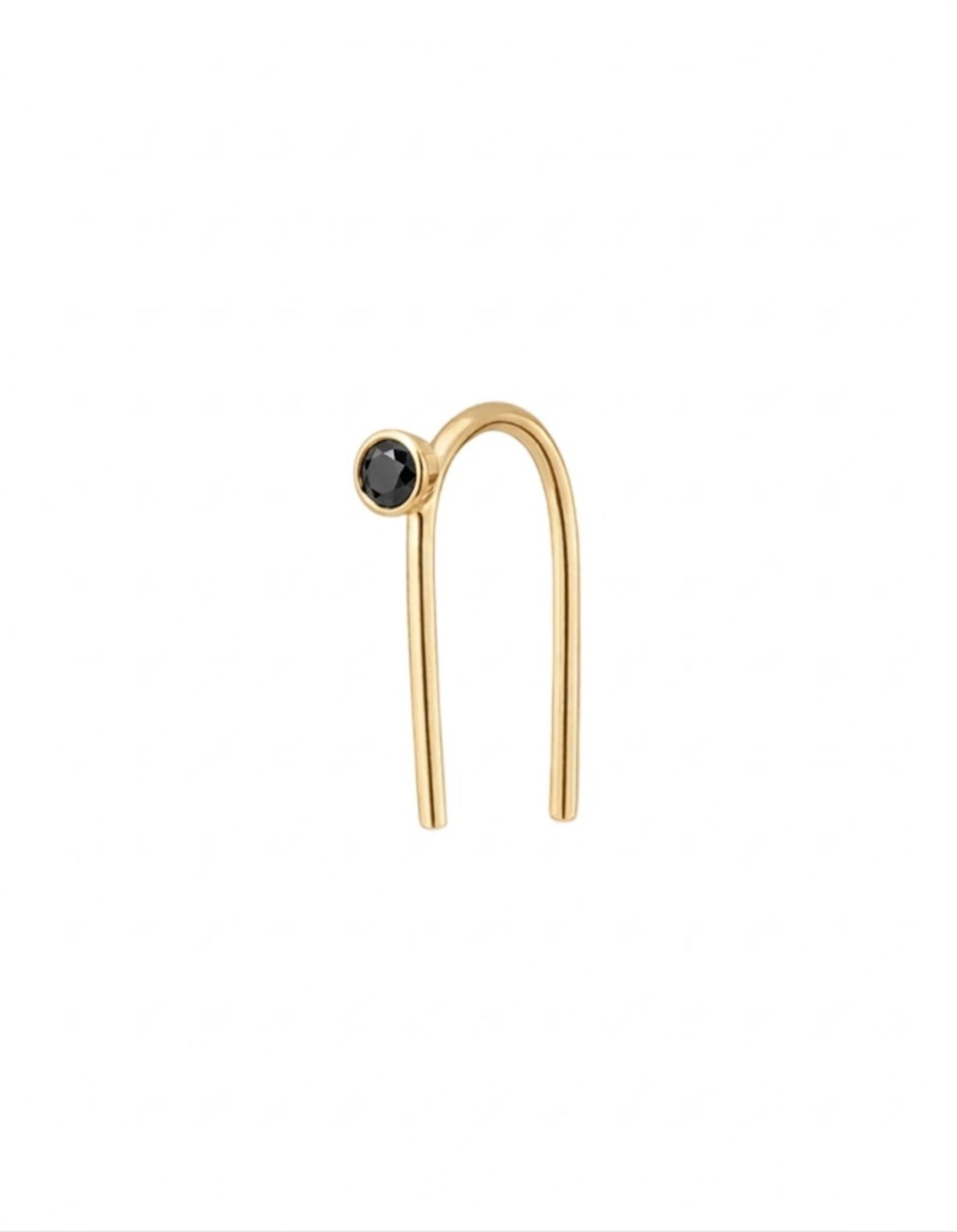 One Pointer Mini Thread Gold Earring