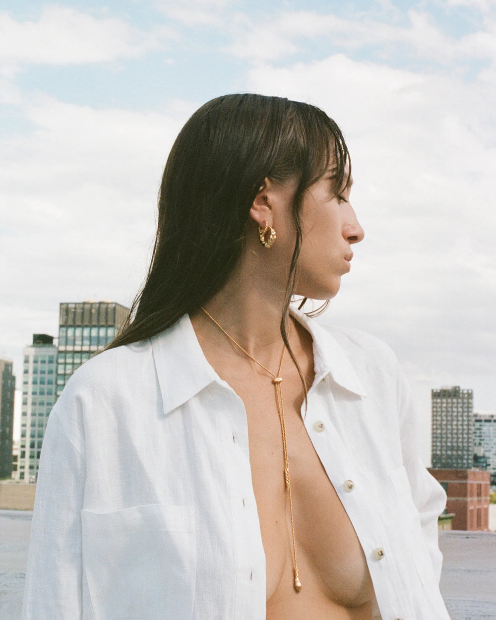 Ariadne Lariat, Gold by Pamela Love - At Present Jewelry