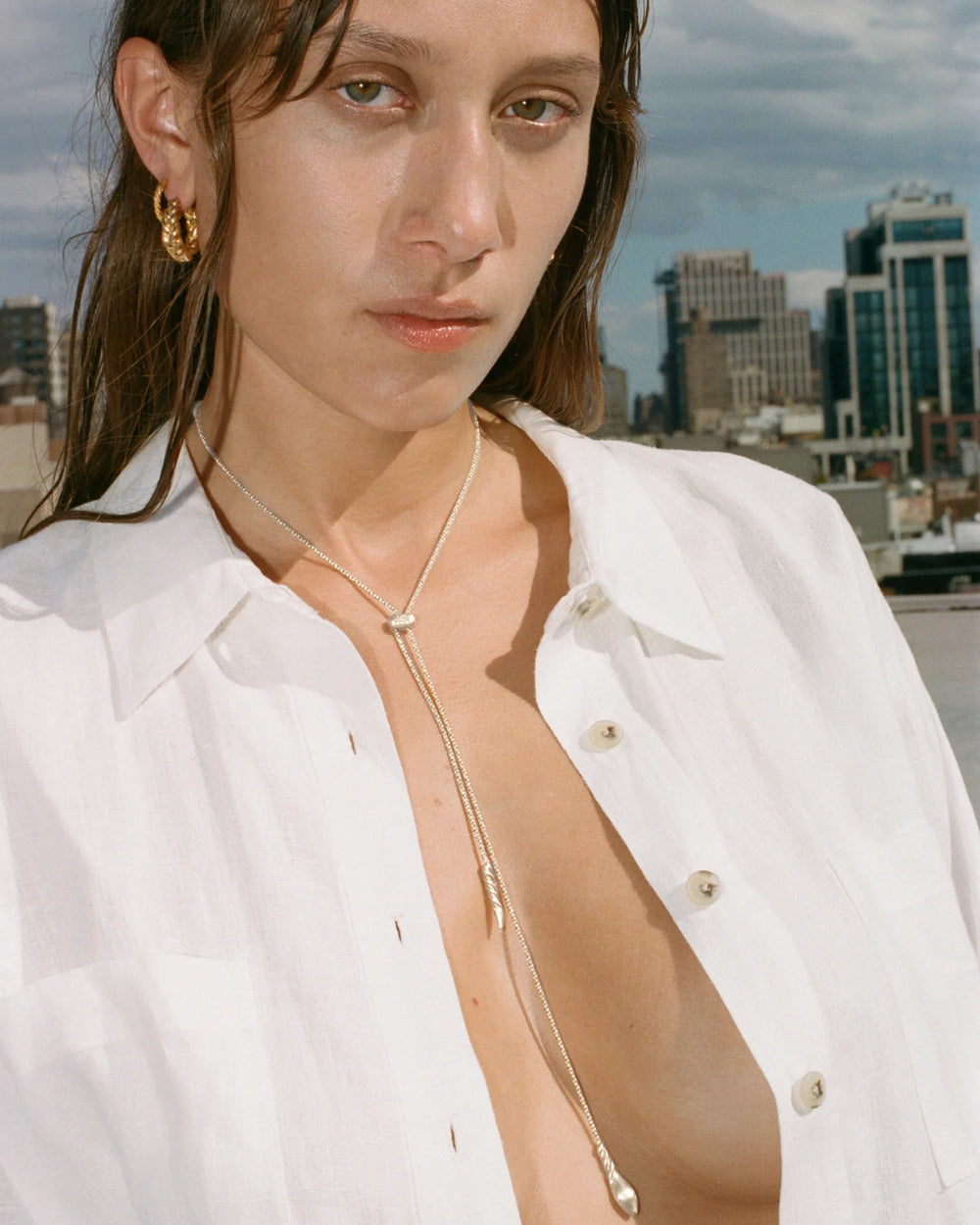 Ariadne Lariat, Silver by Pamela Love - At Present Jewelry