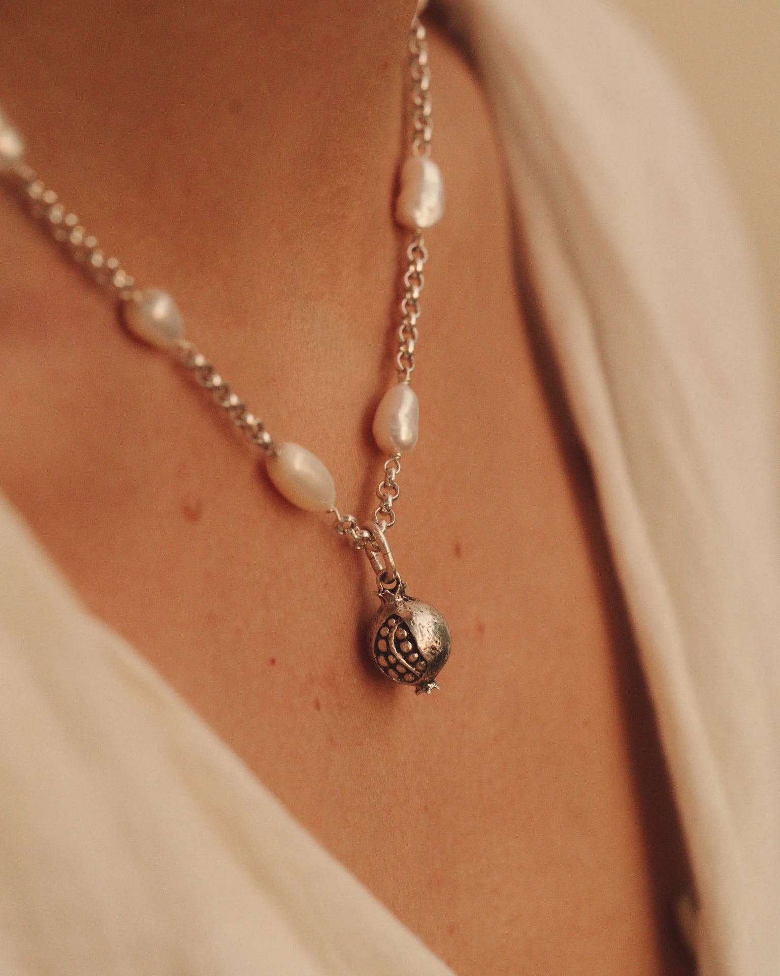 Astrid Necklace, Baroque Pearl by Pamela Love - At Present Jewelry