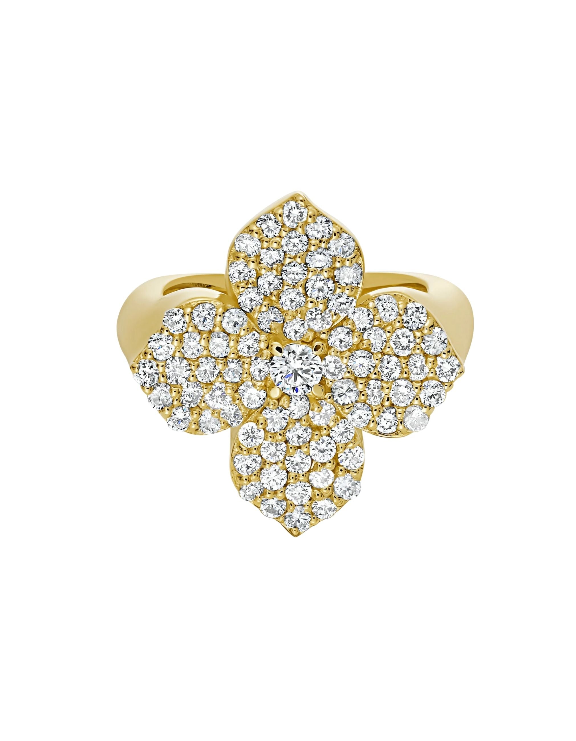 Flora Diamond Signet Statement Ring