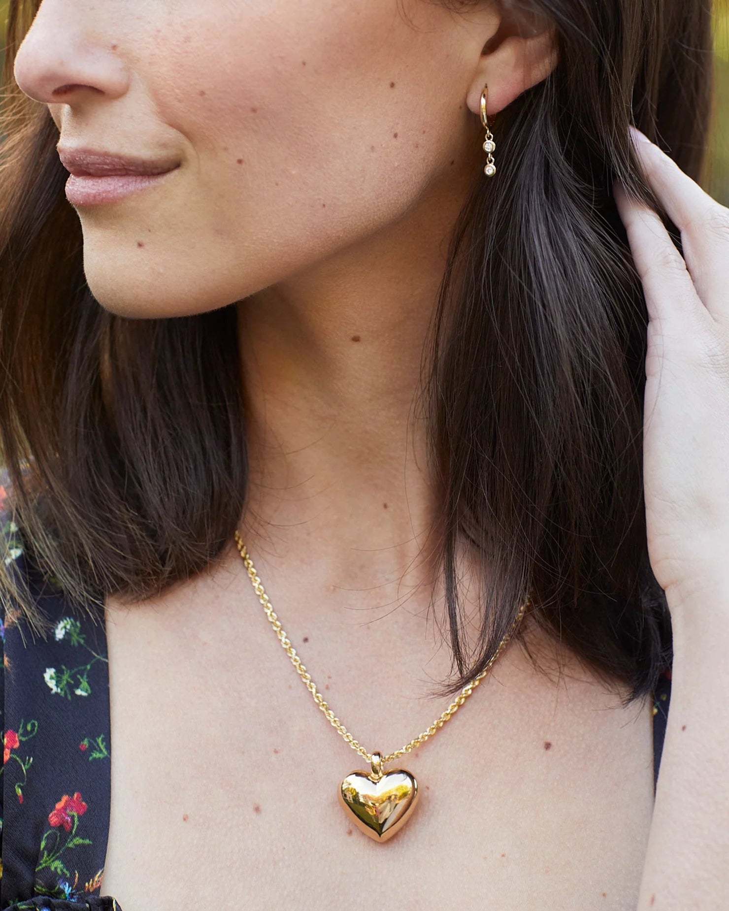 Double Diamond Raindrop Huggies by Ariel Gordon Jewelry - At Present Jewelry