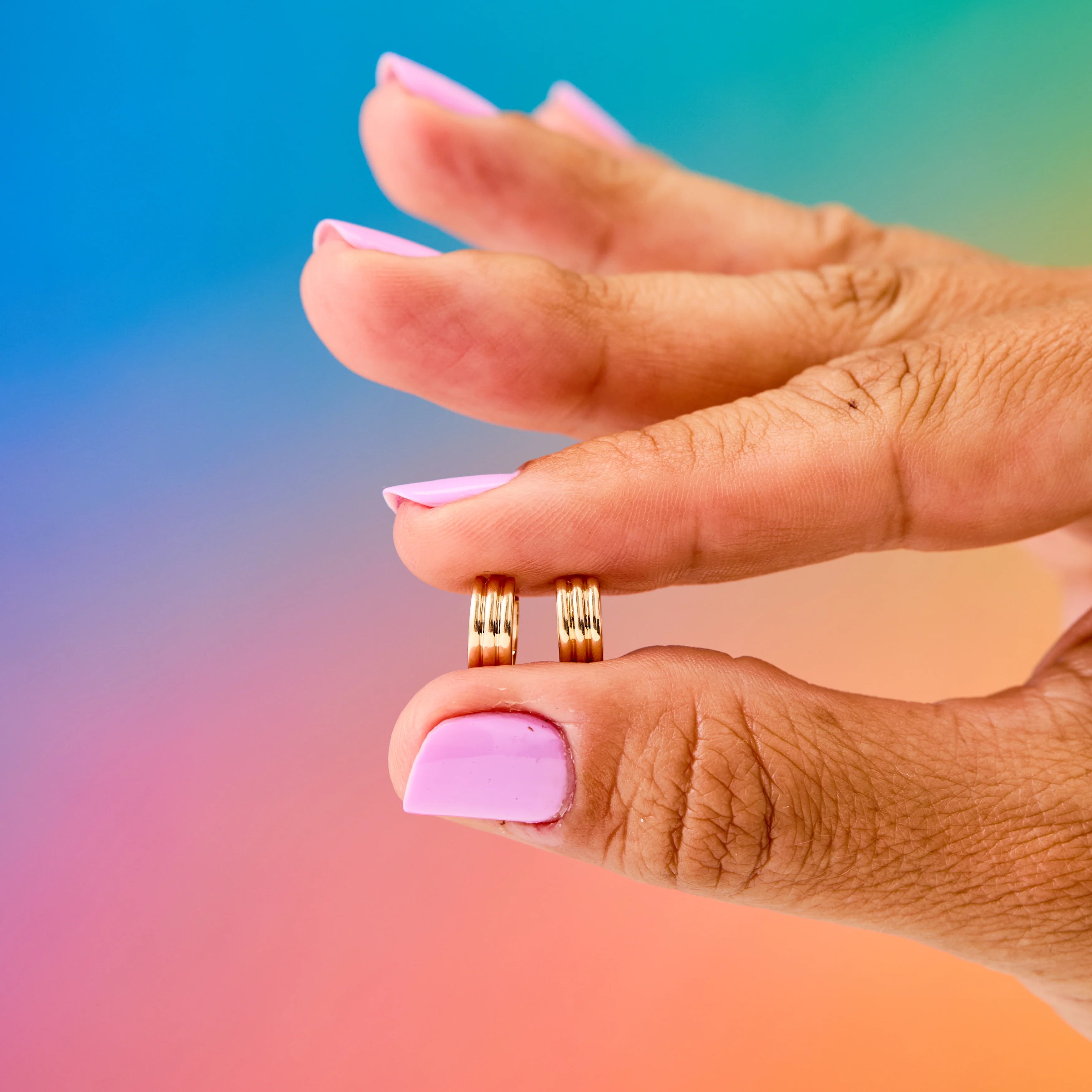 Mini Triptych Hoops by Ariel Gordon Jewelry - At Present Jewelry