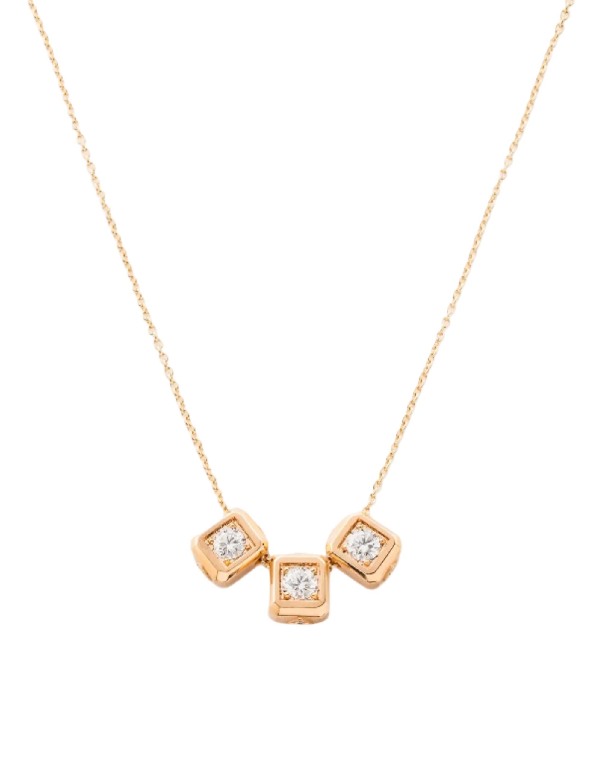 Triple Solitaire Code Pendant Necklace