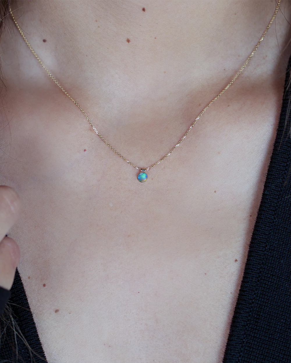 Solo Necklace, Birthstone by White/Space - At Present Jewelry