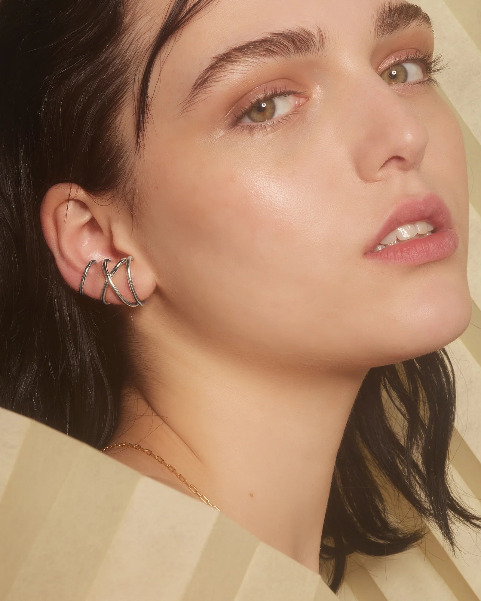 X Ear Cuff in Silver by Lady Grey - At Present Jewelry