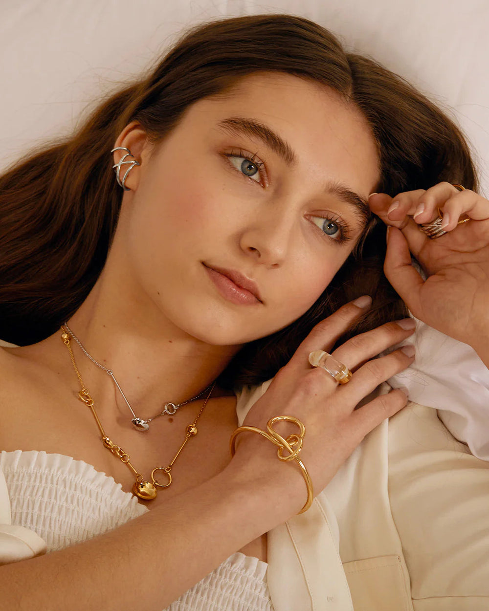 X Ear Cuff in Silver by Lady Grey - At Present Jewelry