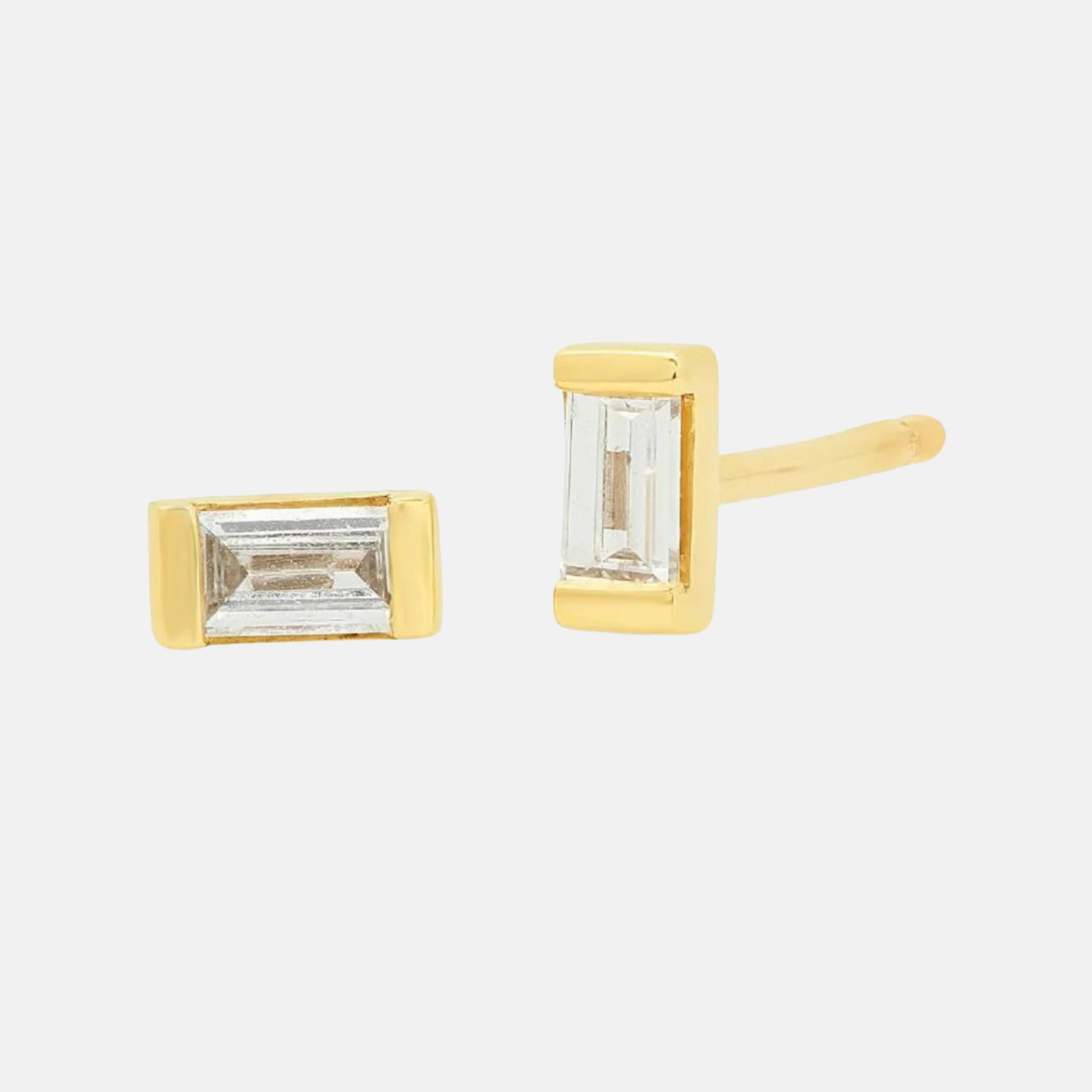 Diamond Baguette Studs by Eriness - At Present Jewelry