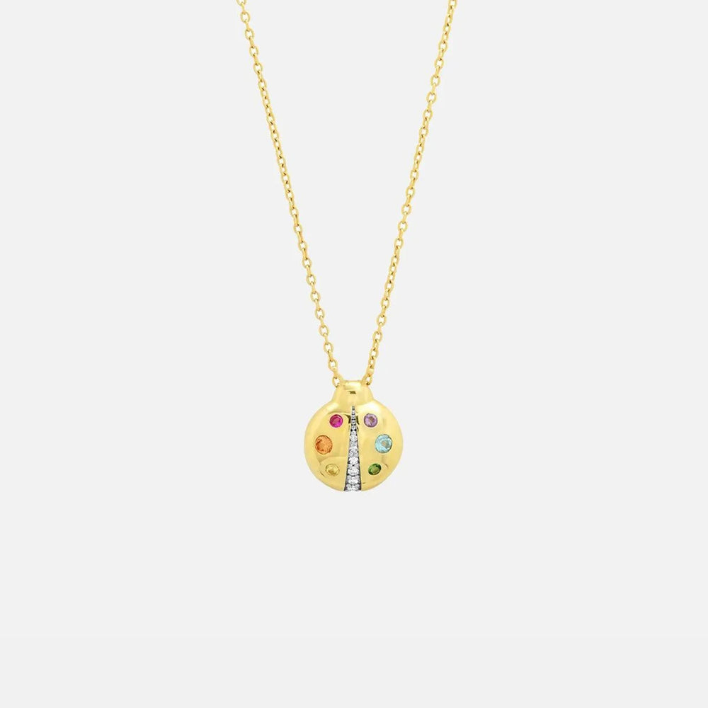 Multi Colored Baby Ladybug Necklace by Eriness - At Present Jewelry