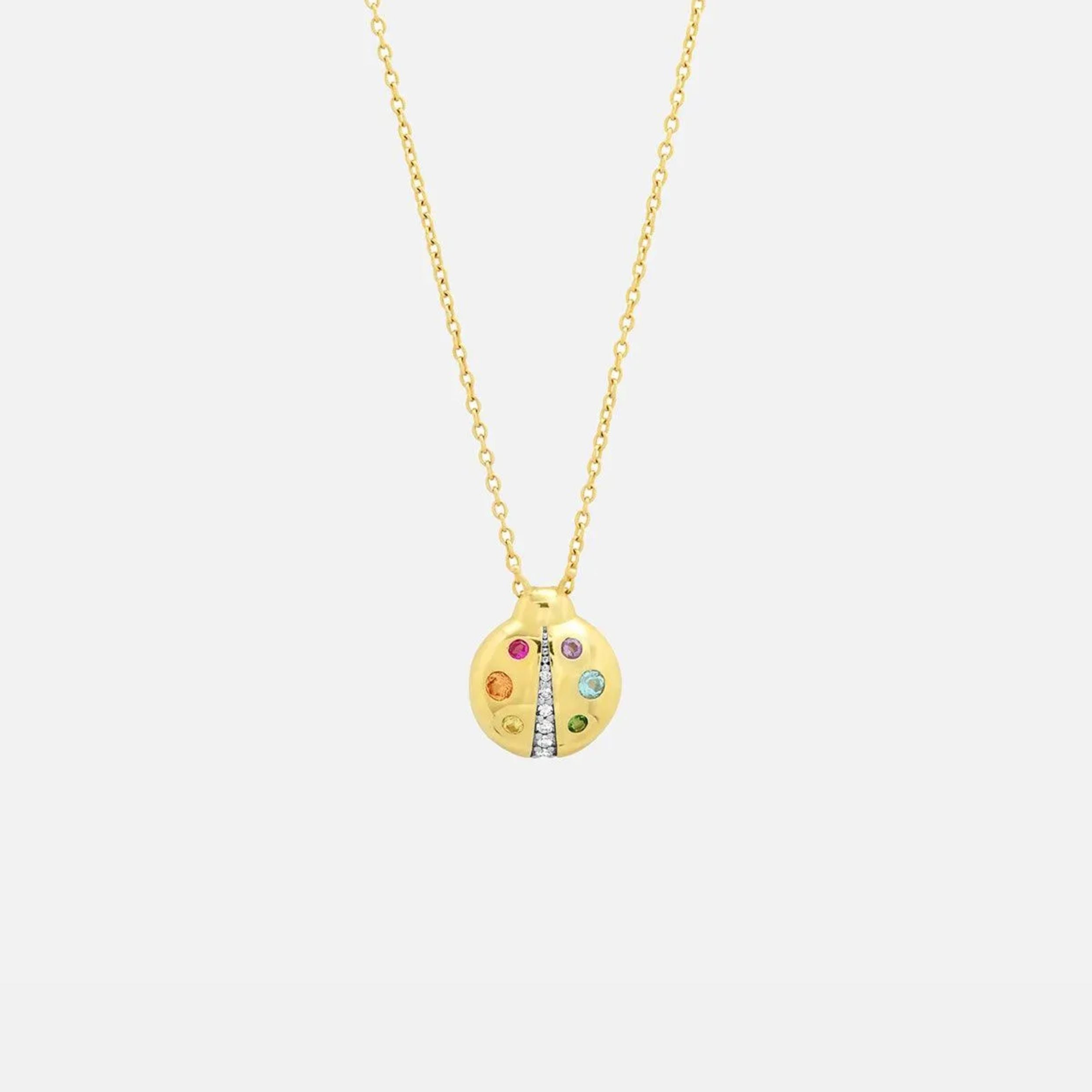 Multi Colored Baby Ladybug Necklace by Eriness - At Present Jewelry