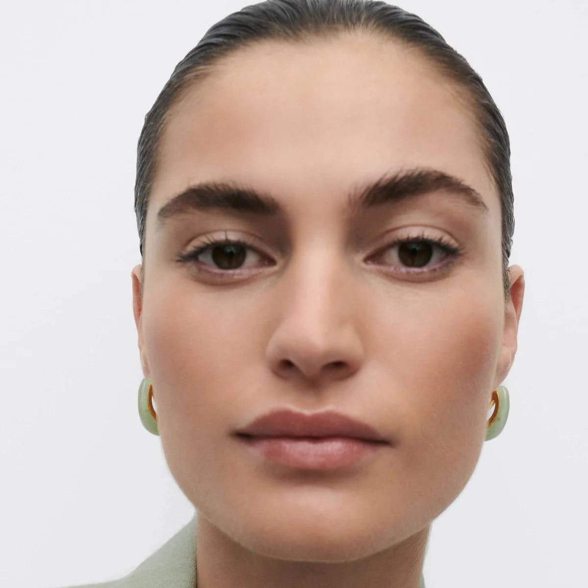 Green Aventurine Brisa Hoops by PDPaola - At Present Jewelry