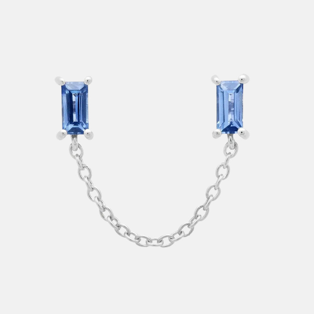 Gemstone Baguette Chain Stud by Eriness - At Present Jewelry