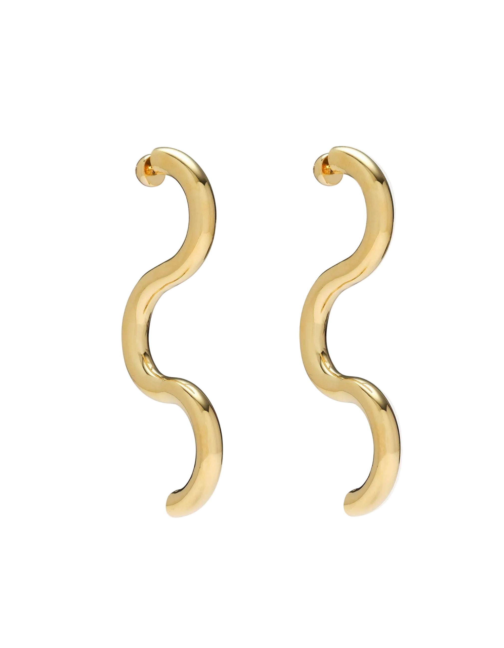 Serpentine Earrings in Gold by Lady Grey - At Present Jewelry