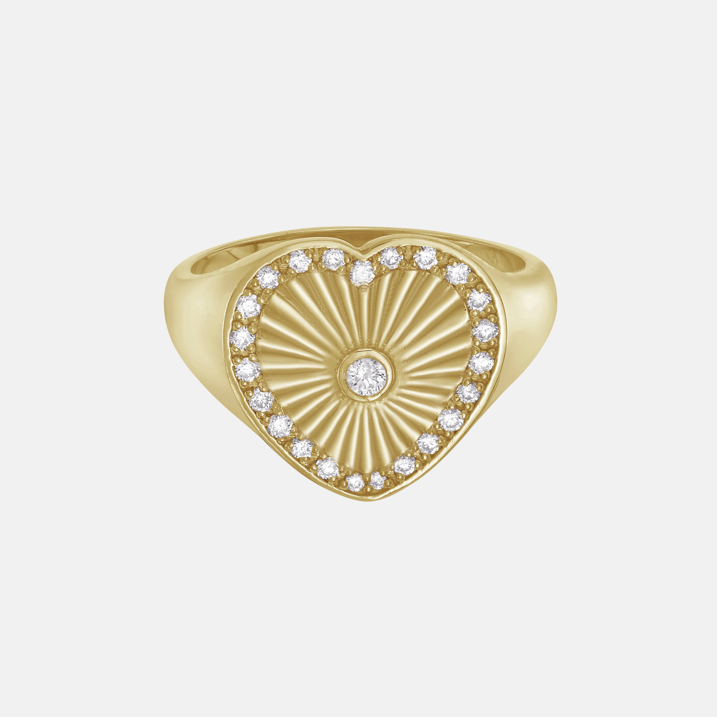 Cassandane Diamond Heart Signet Ring by Lionheart - At Present Jewelry