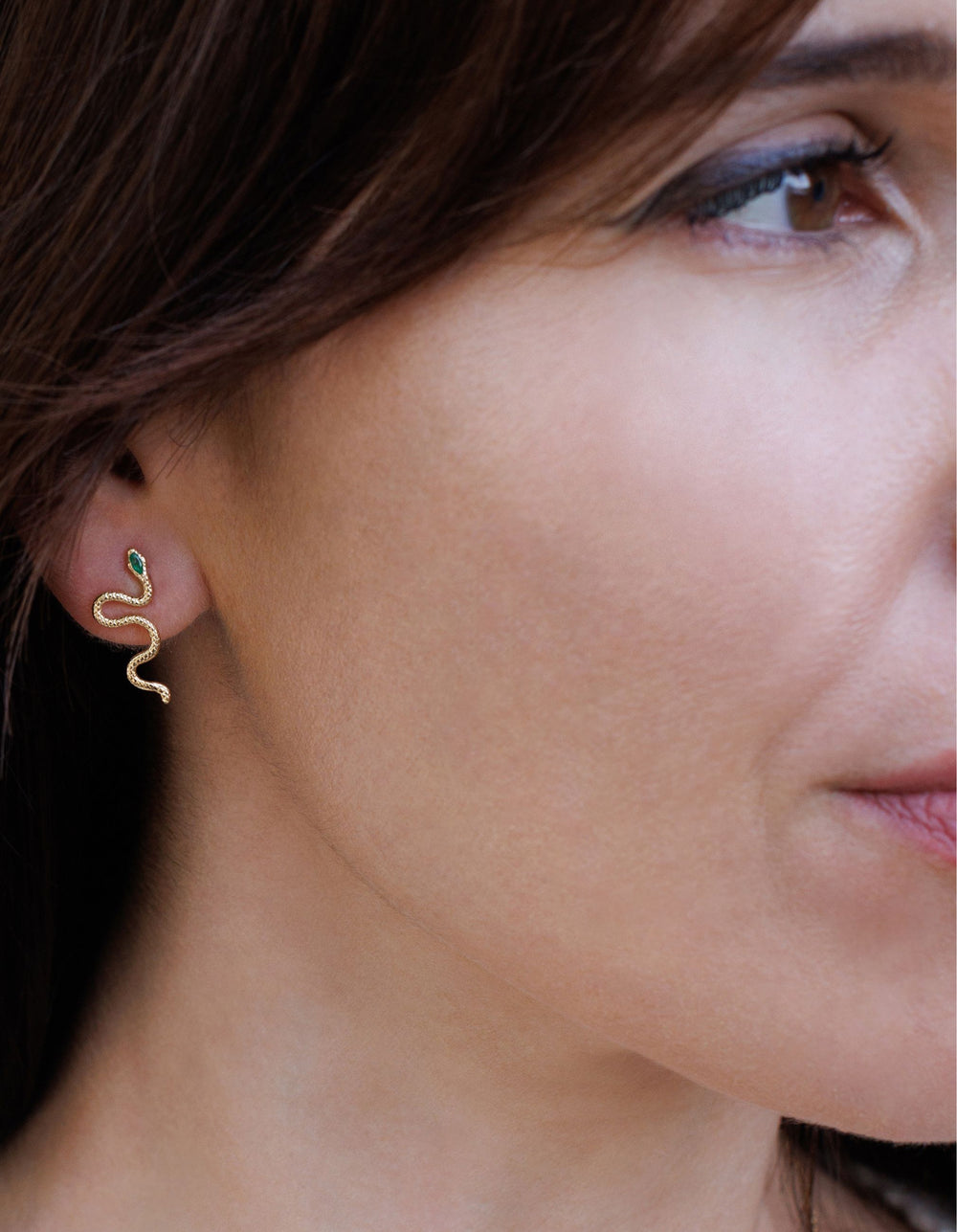 Emerald Serpent Stud