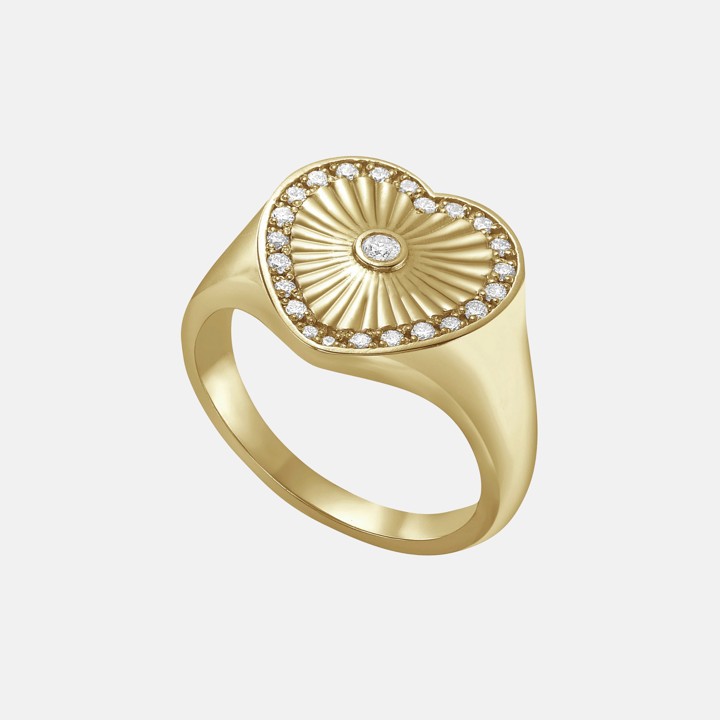 Cassandane Diamond Heart Signet Ring by Lionheart - At Present Jewelry