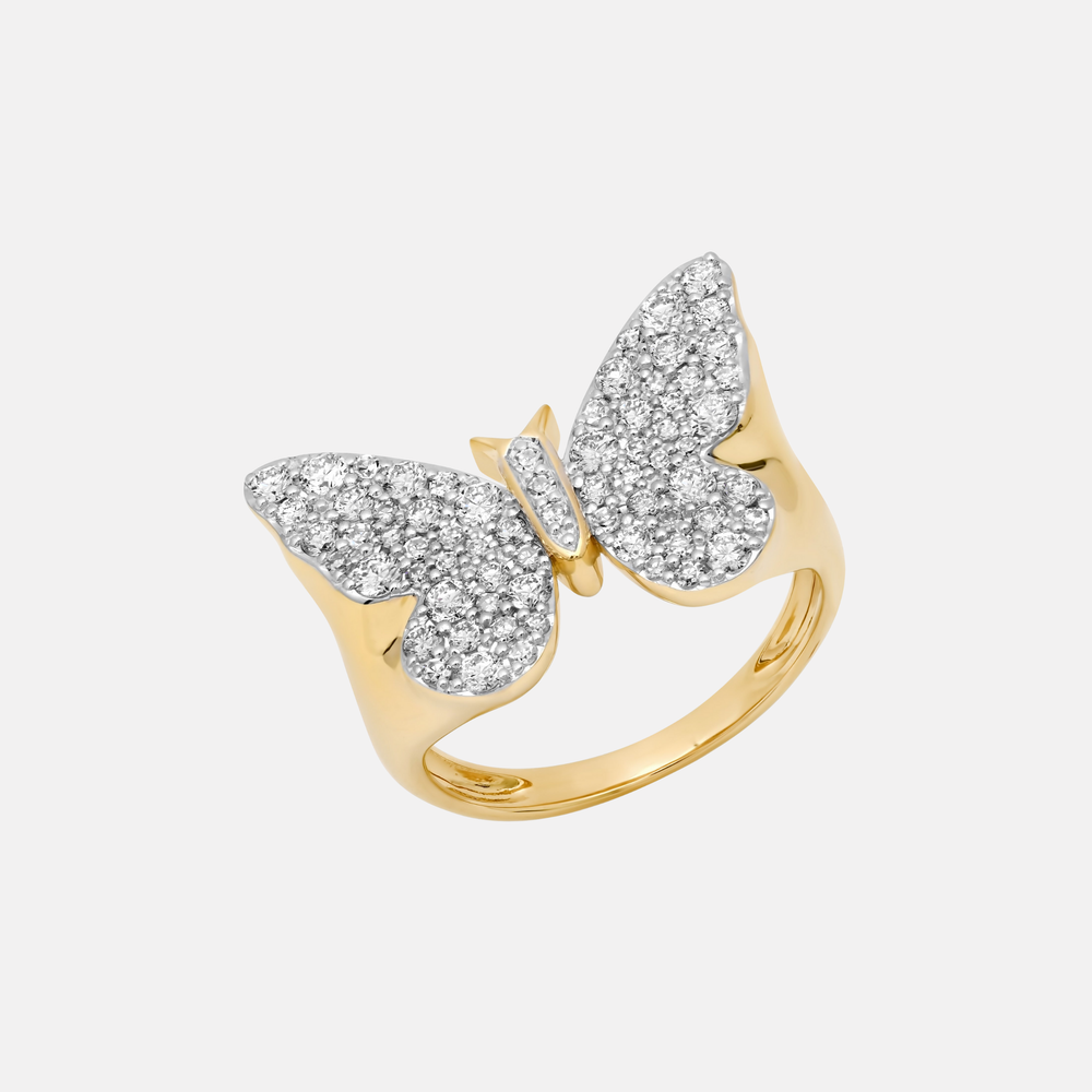 Diamond Butterfly Signet Ring by Eriness - At Present Jewelry
