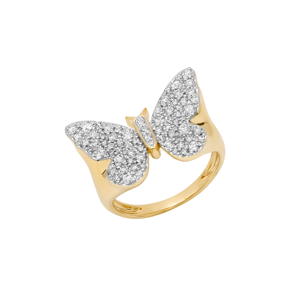Diamond Butterfly Signet Ring by Eriness - At Present Jewelry
