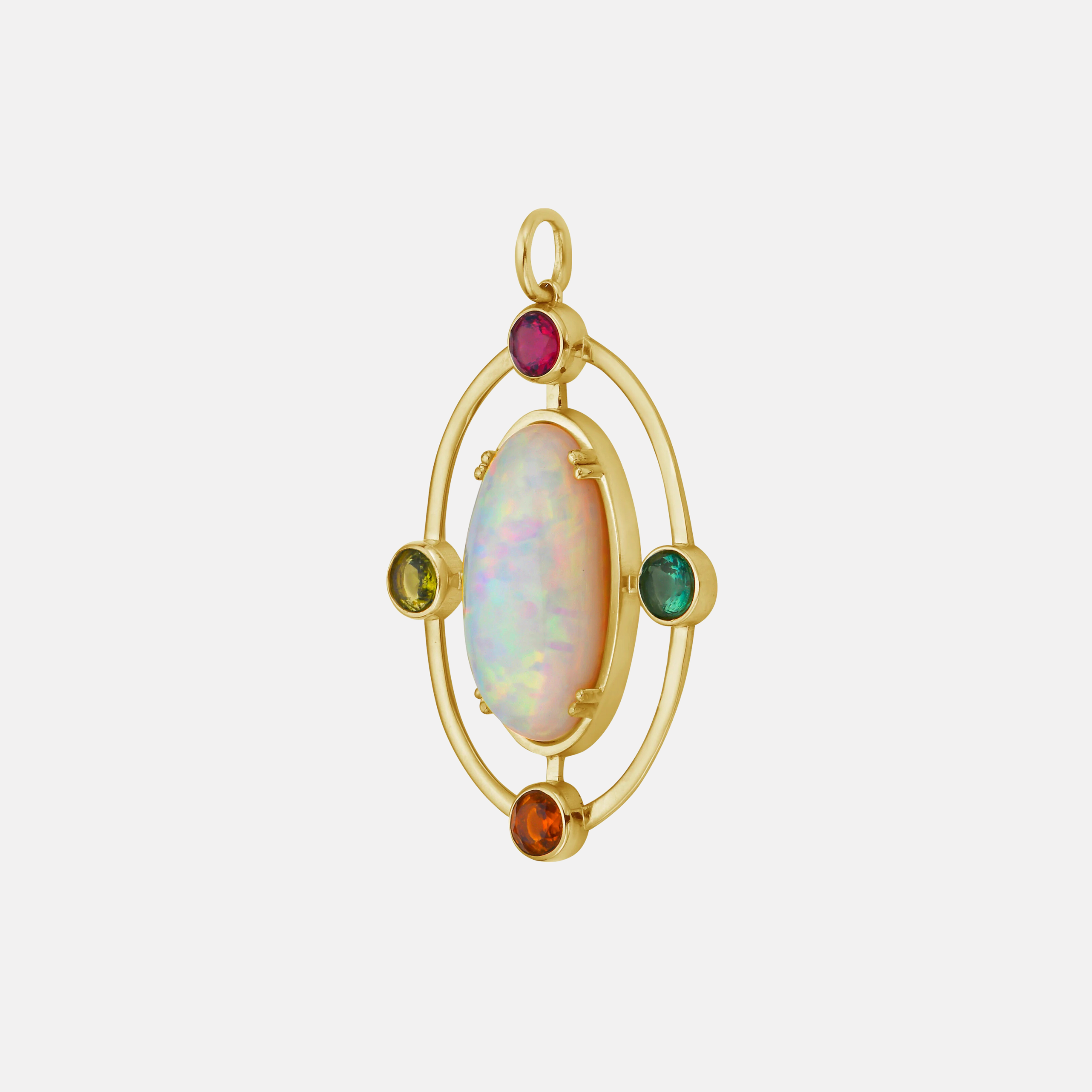 Celestine Opal and Multi Tourmaline Pendant by Lionheart - At Present Jewelry
