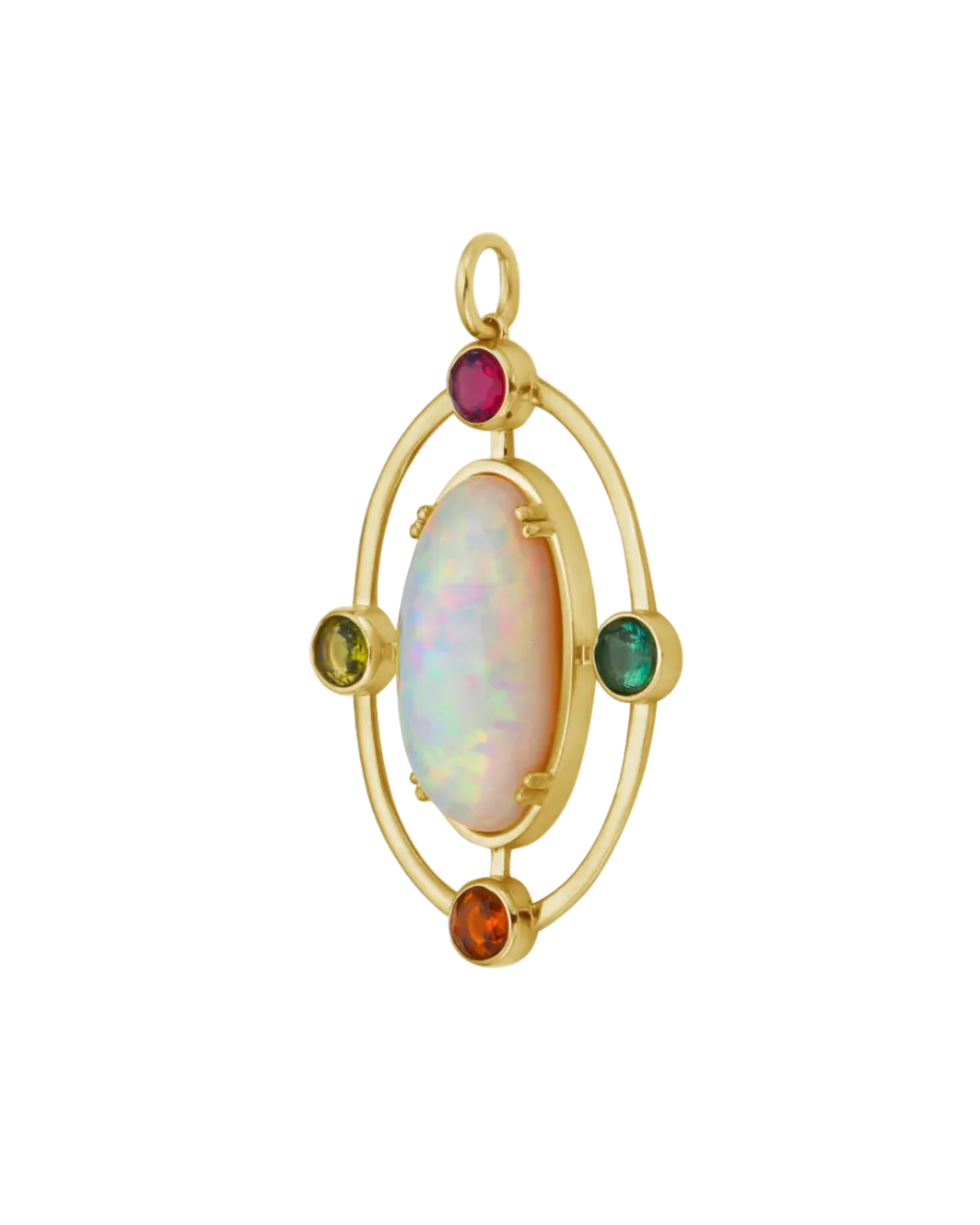 Celestine Opal and Multi Tourmaline Pendant by Lionheart - At Present Jewelry