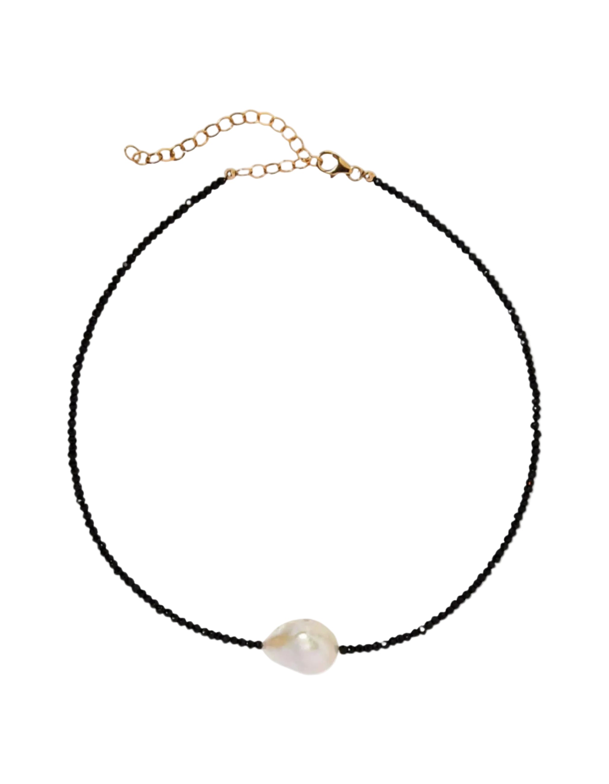 Spinel Single Baroque Pearl Gemstone Necklace by Joie DiGiovanni - At Present Jewelry