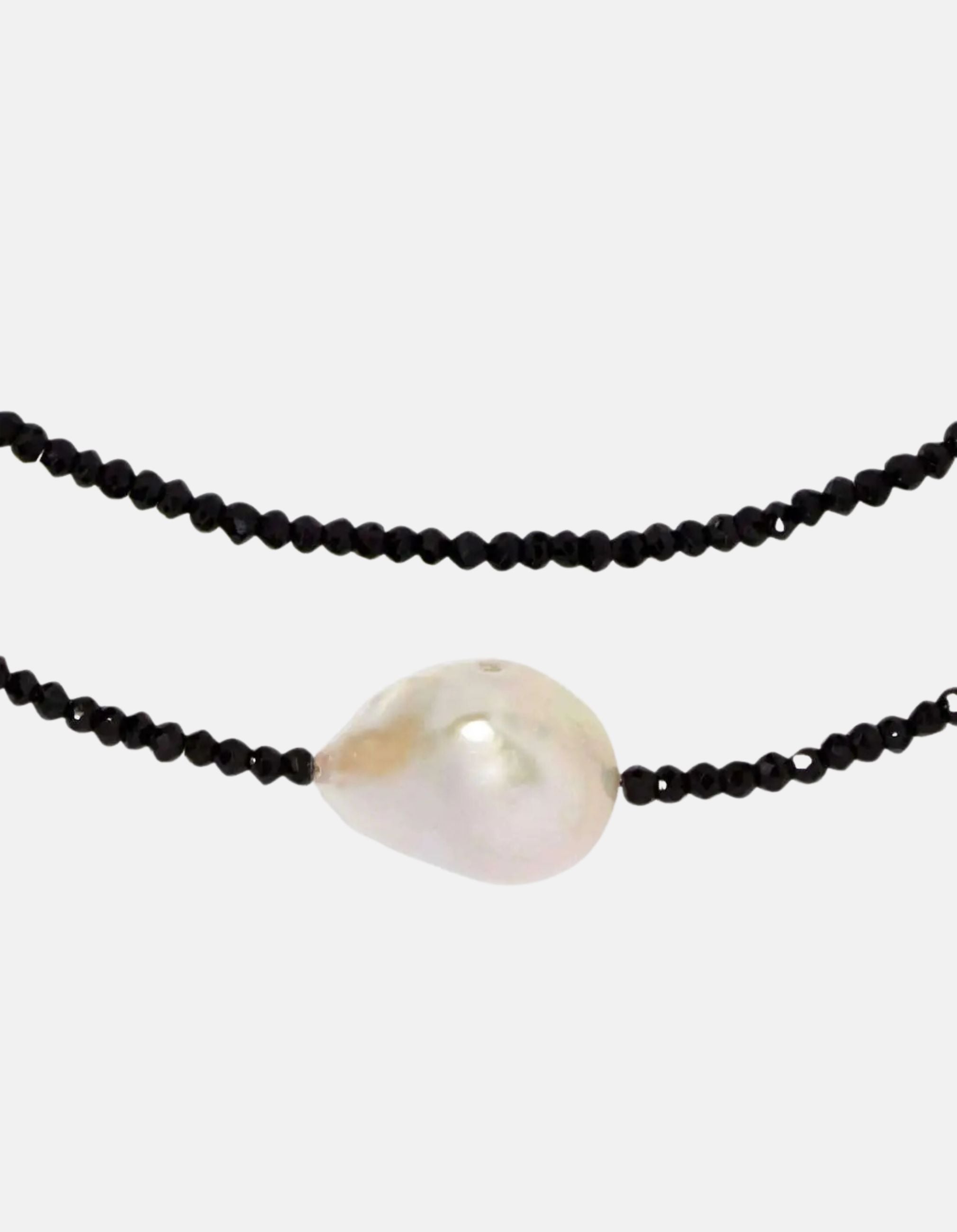 Spinel Single Baroque Pearl Gemstone Necklace by Joie DiGiovanni - At Present Jewelry