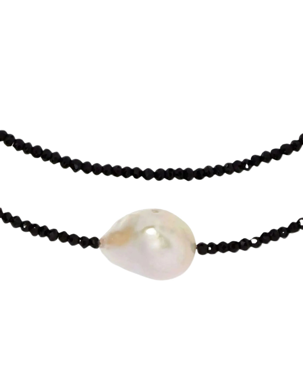 Spinel Single Baroque Pearl Gemstone Necklace by Joie DiGiovanni - At Present Jewelry