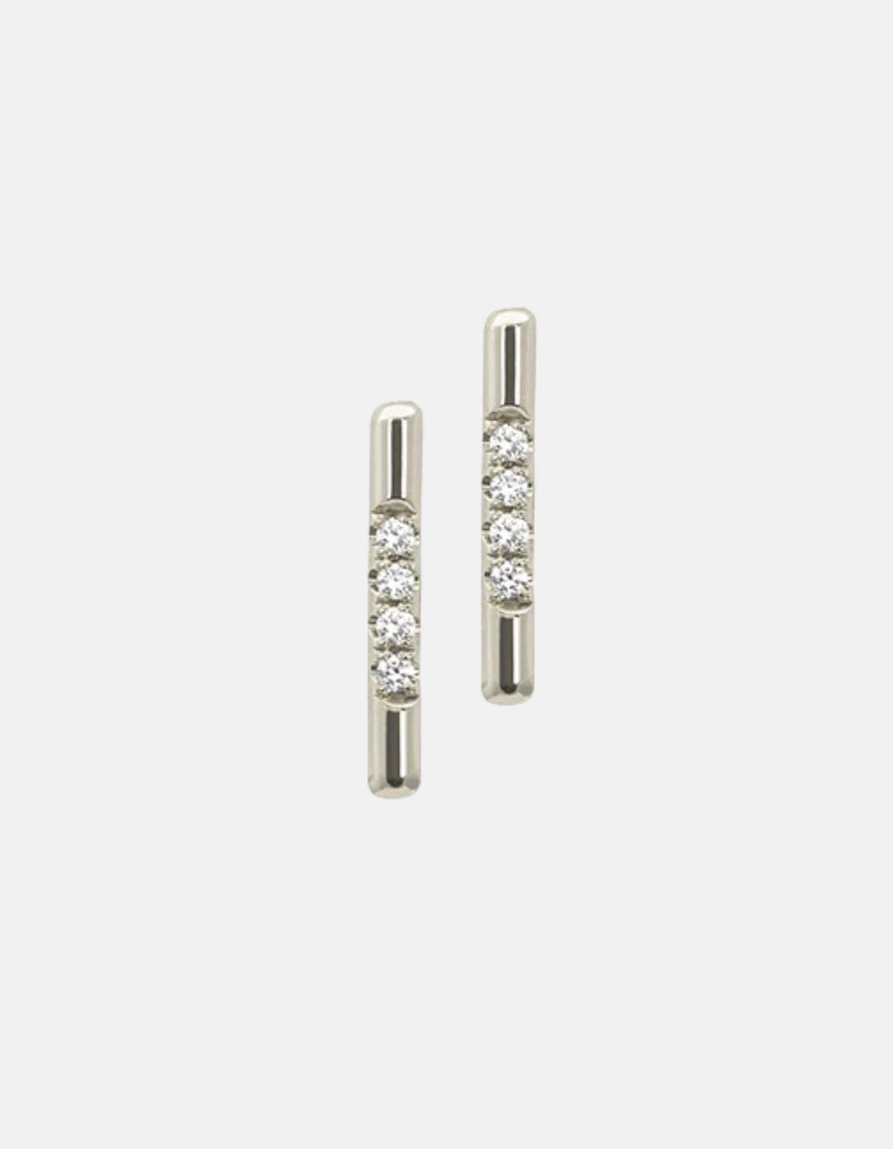 Pavé Linea Stud Earring by White/Space - At Present Jewelry