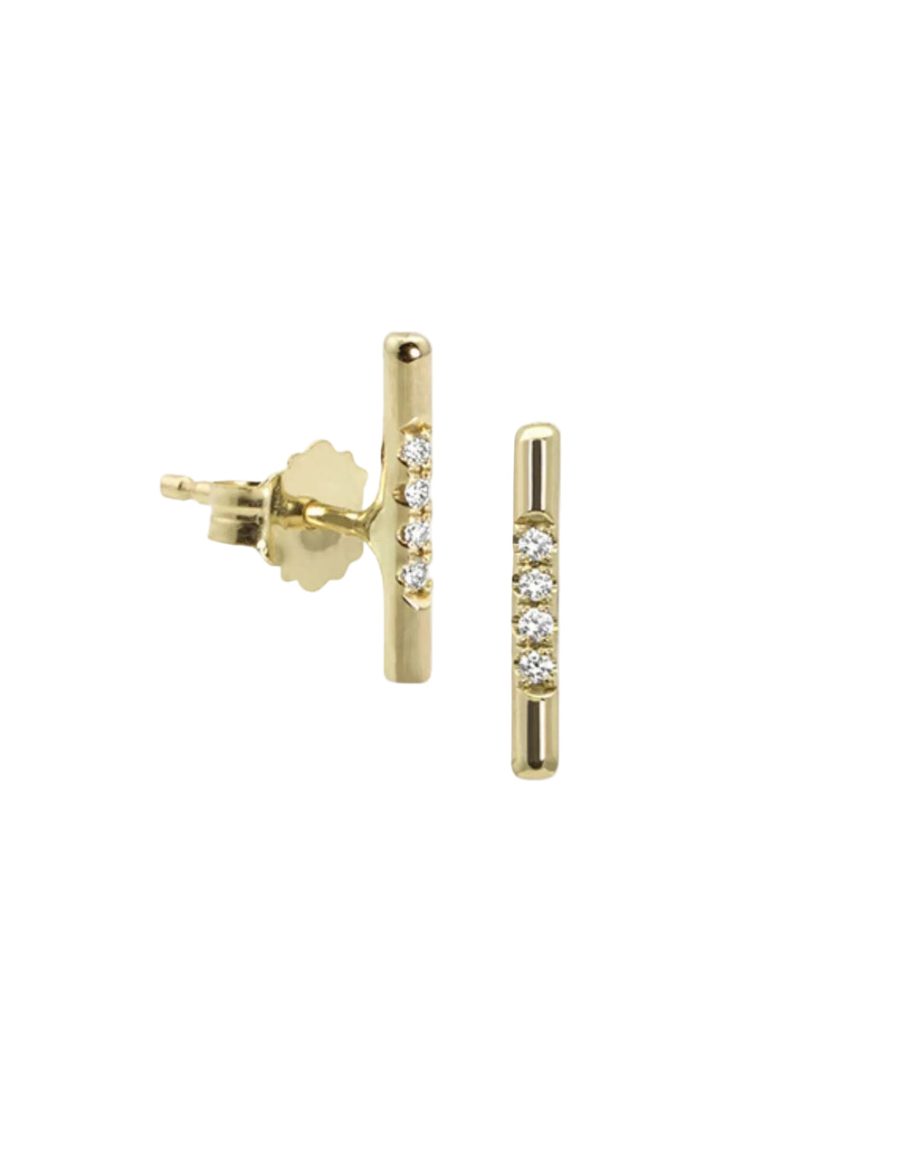 Pavé Linea Stud Earring by White/Space - At Present Jewelry