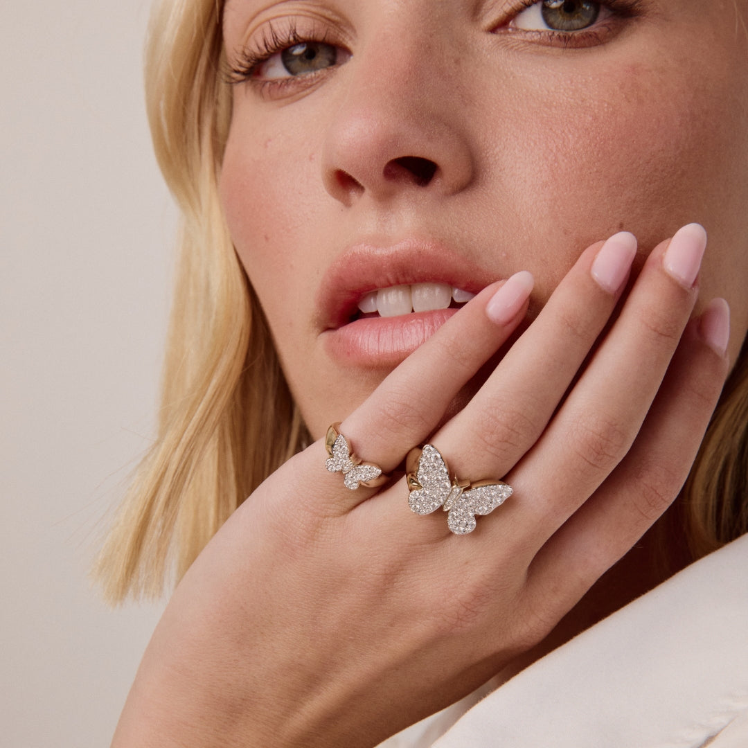 Diamond Butterfly Signet Ring by Eriness - At Present Jewelry