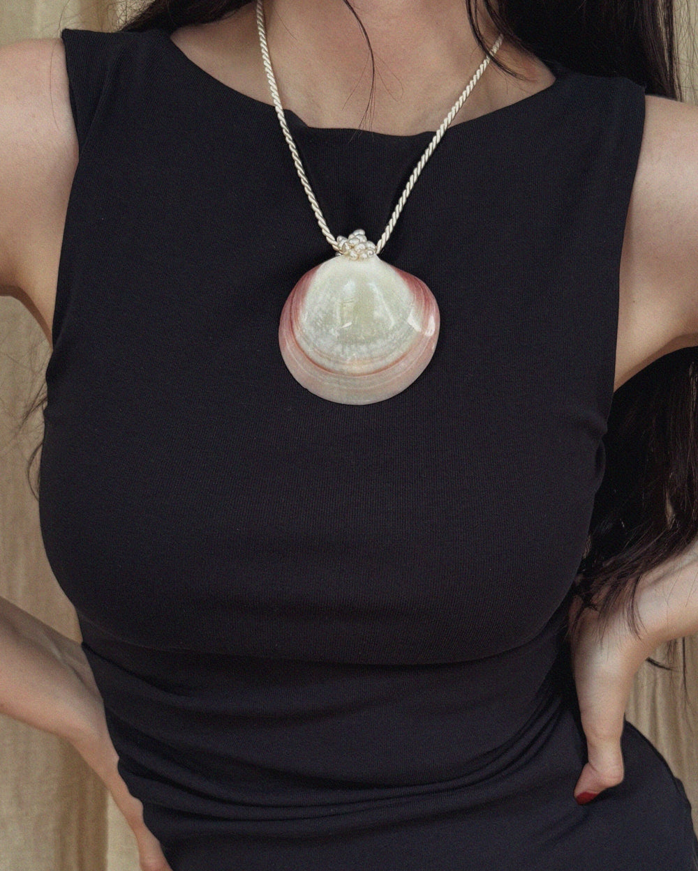 Clam Shell Pendant & Belt by Anita Berisha - At Present Jewelry
