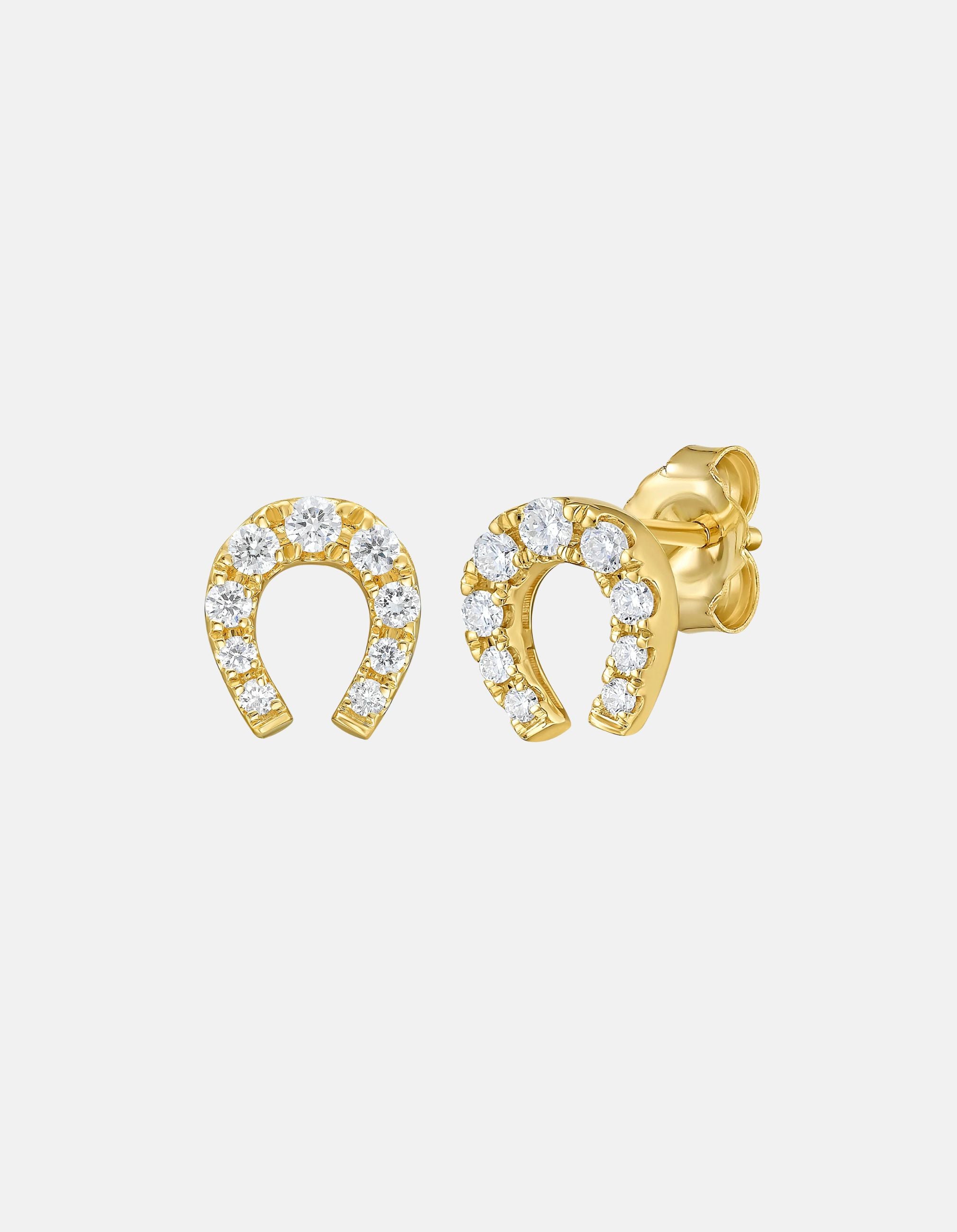 Legacy Diamond Horseshoe Earrings by Lionheart - At Present Jewelry