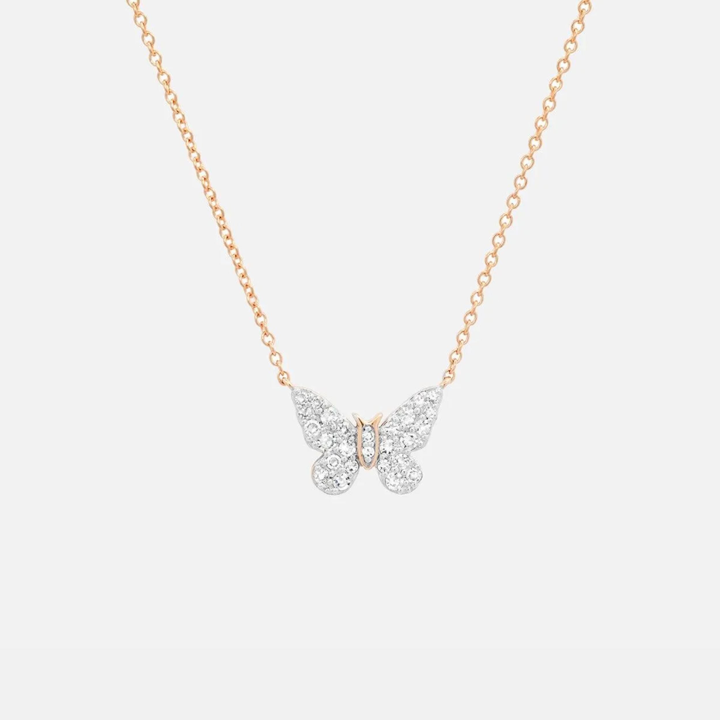 Mini Diamond Butterfly Necklace by Eriness - At Present Jewelry