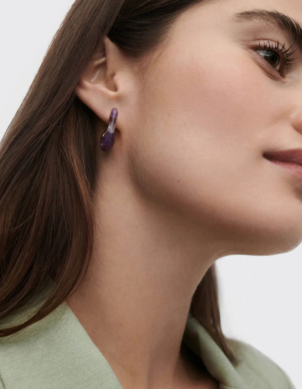 Amethyst Brisa Hoops by PDPaola - At Present Jewelry