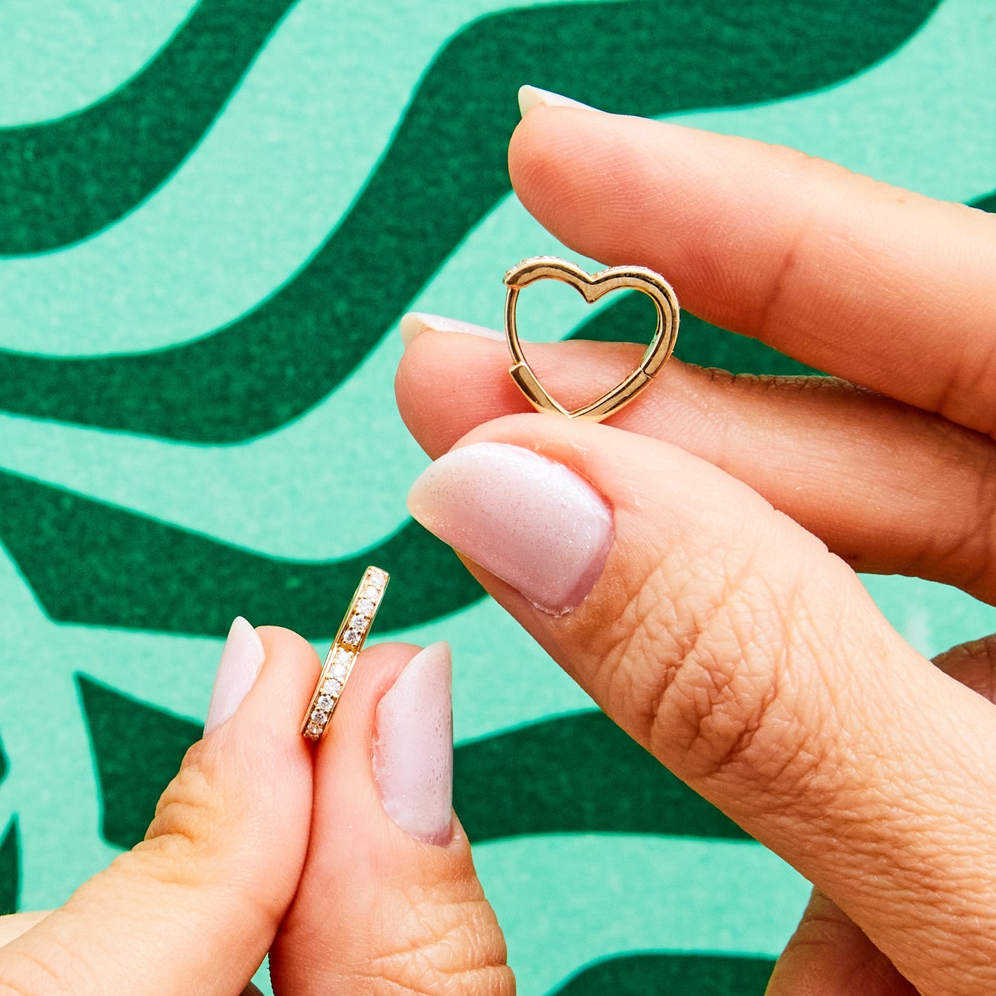 Heart Pavé Huggies by Ariel Gordon Jewelry - At Present Jewelry