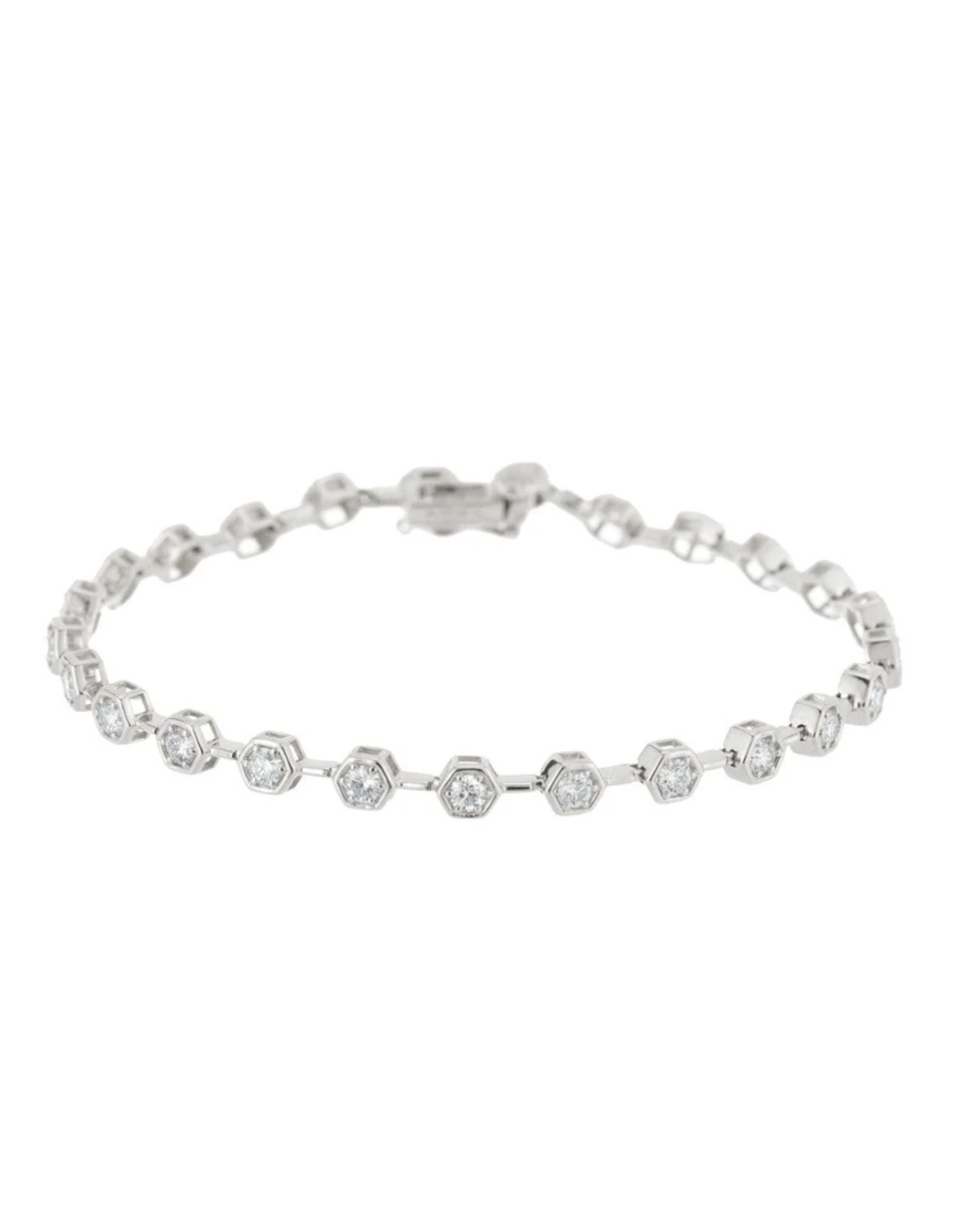 Diamond Hex Tennis Bracelet