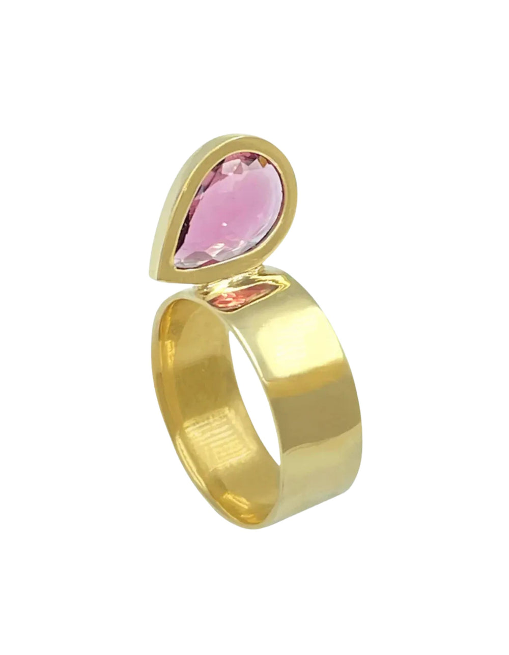 Perched Setting Ring with Pink Tourmaline
