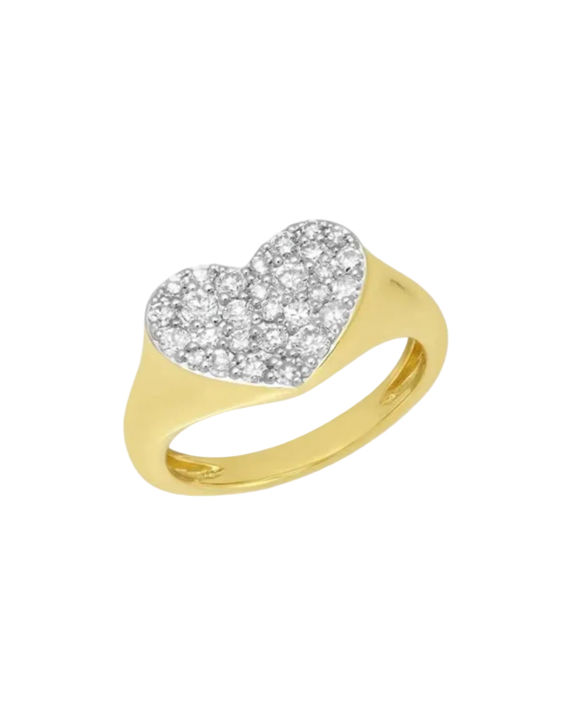 Diamond Smushed Heart Pinky Ring by Eriness - At Present Jewelry