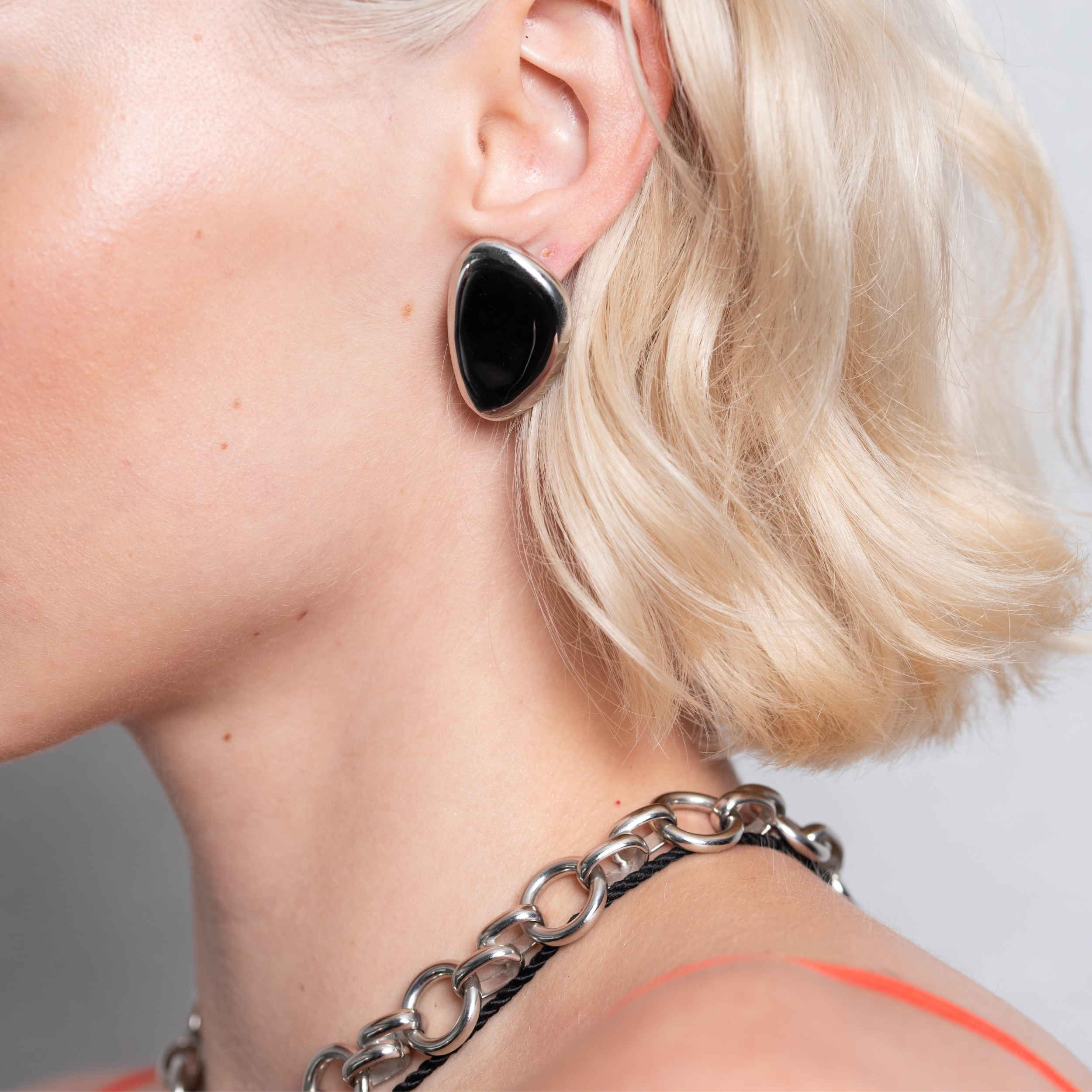 Small Oval Earrings, Silver by Christina Caruso - At Present Jewelry