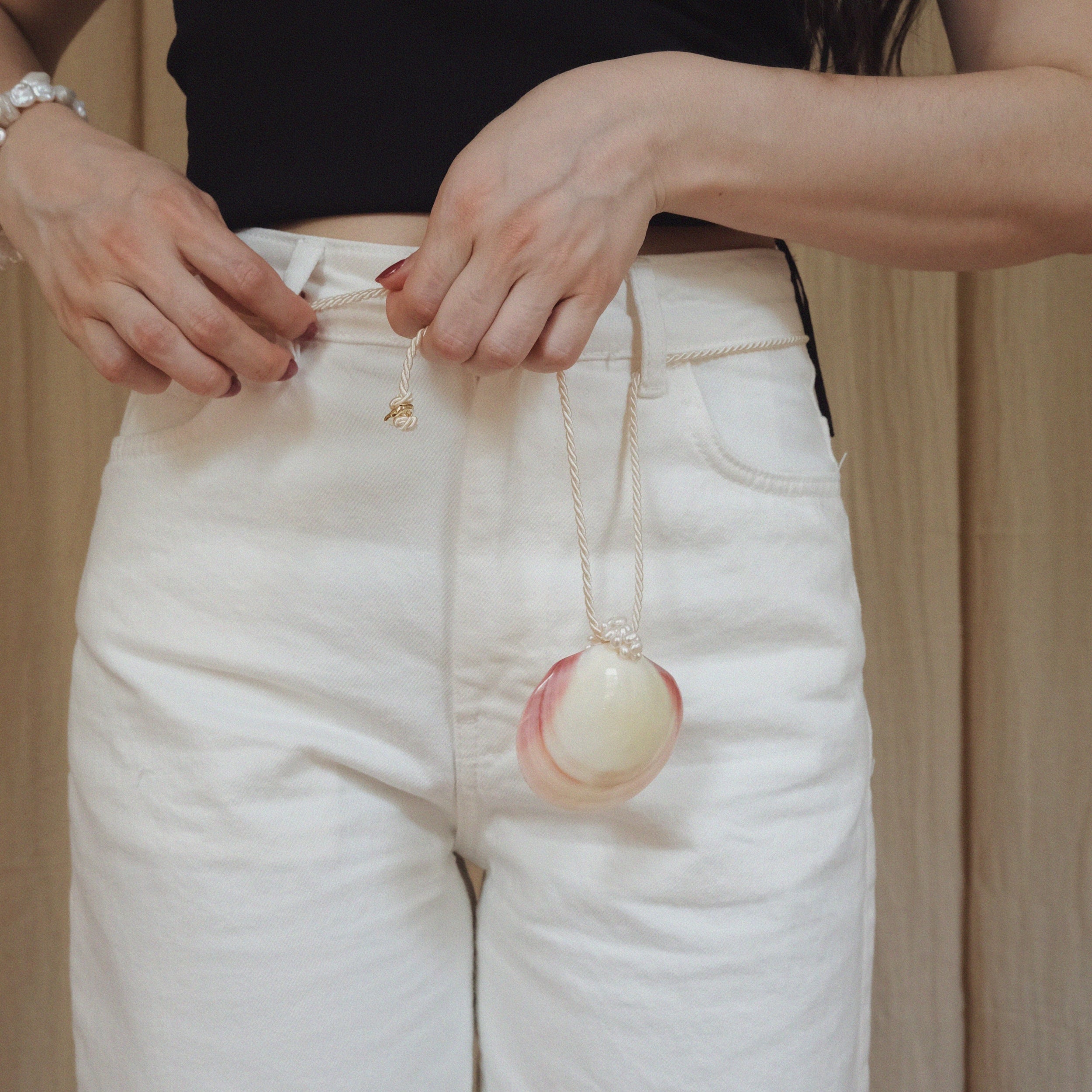 Clam Shell Pendant & Belt by Anita Berisha - At Present Jewelry