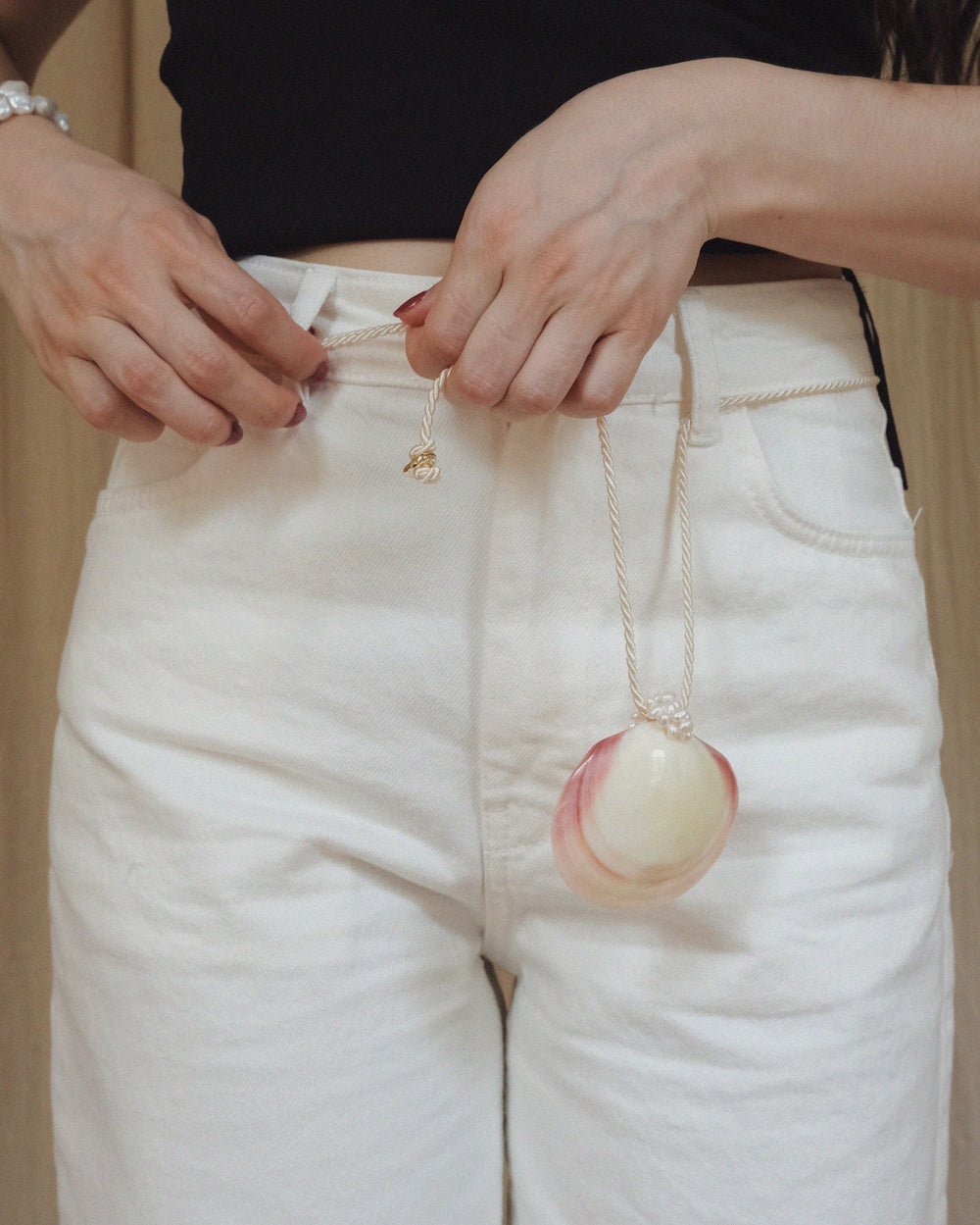 Clam Shell Pendant & Belt by Anita Berisha - At Present Jewelry