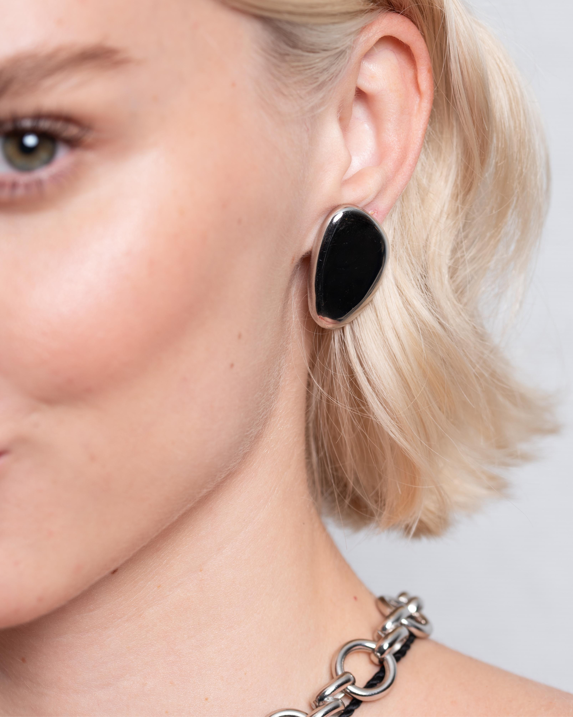 Small Oval Earrings, Silver by Christina Caruso - At Present Jewelry