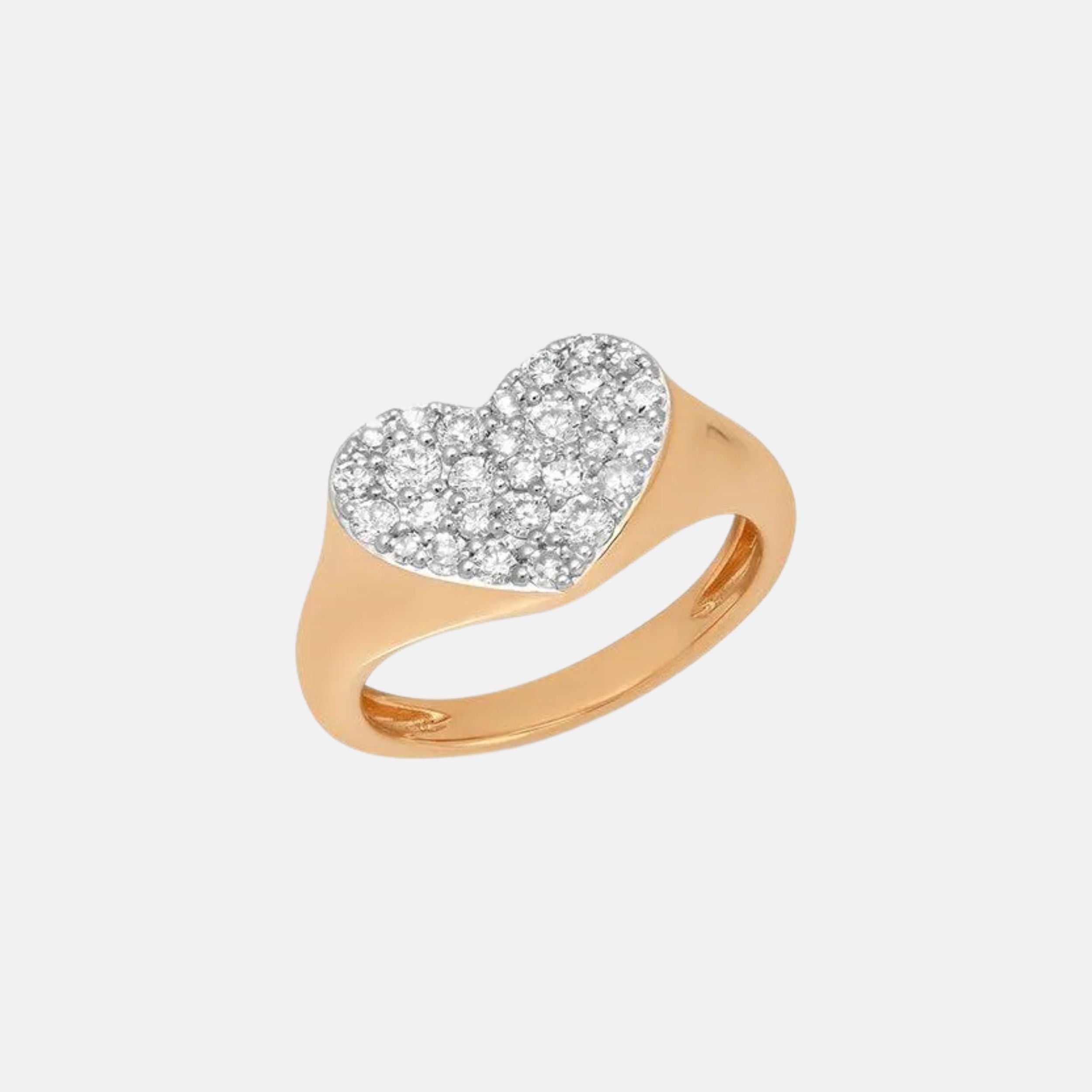 Diamond Smushed Heart Pinky Ring by Eriness - At Present Jewelry