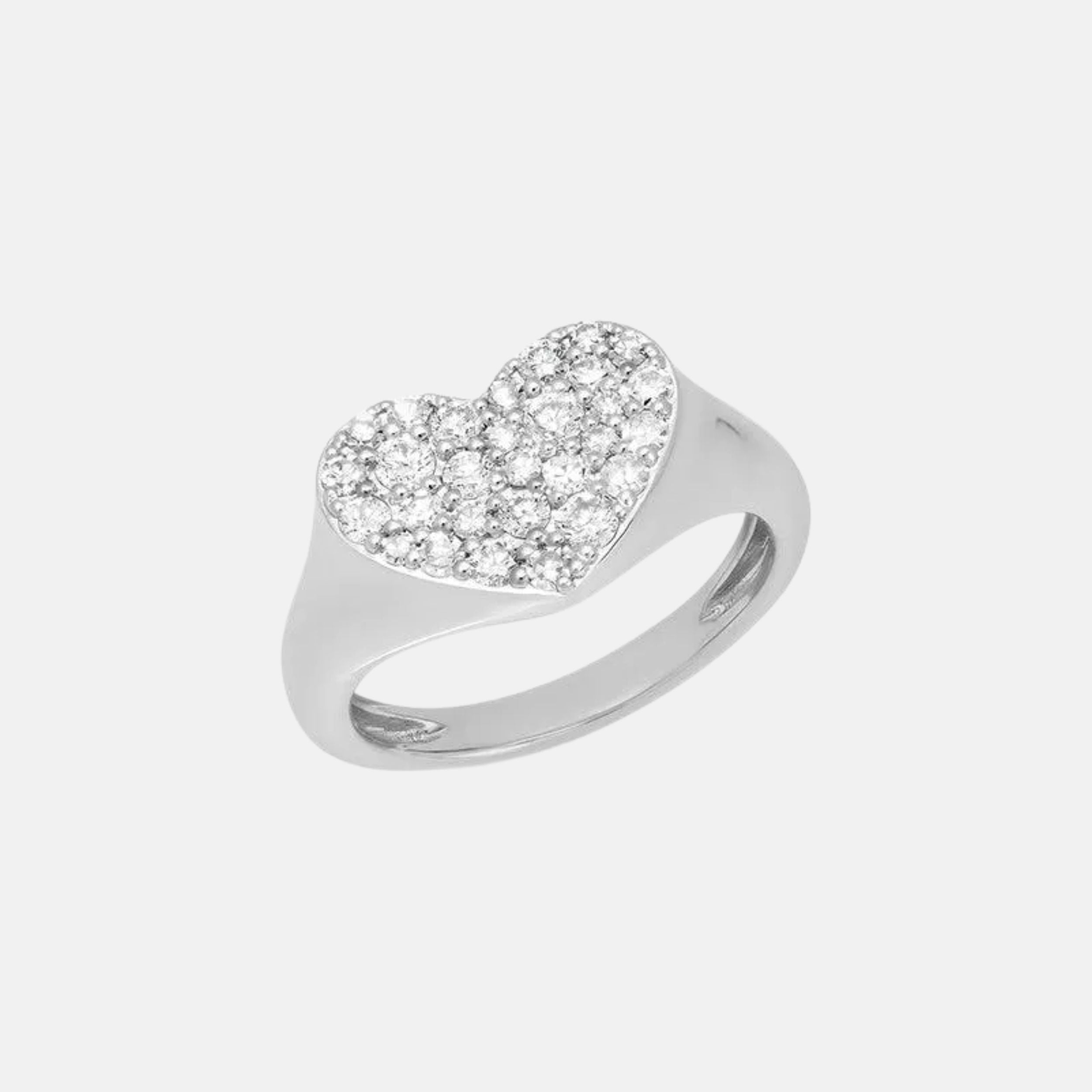 Diamond Smushed Heart Pinky Ring by Eriness - At Present Jewelry