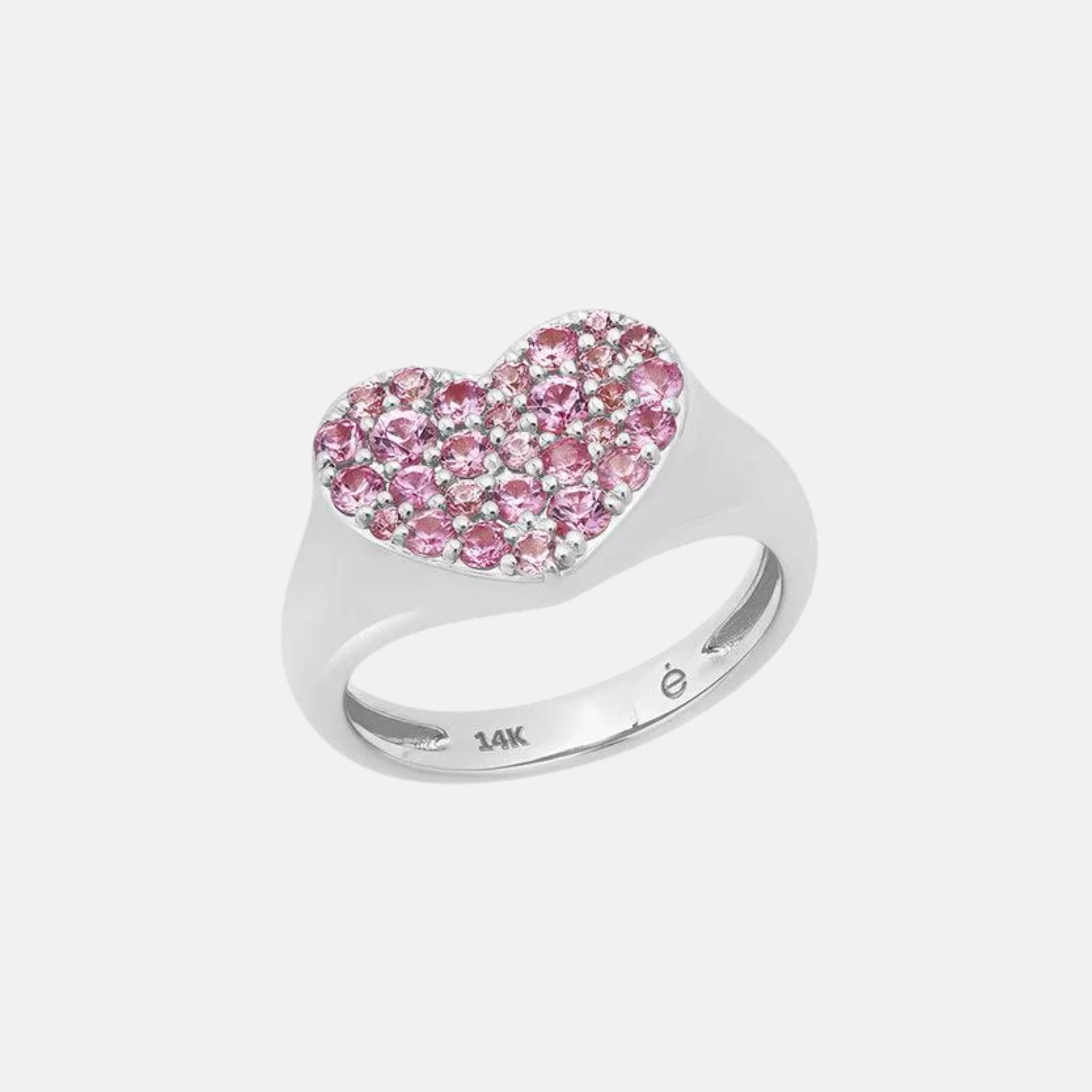 Pink Sapphire Smushed Heart Pinky Ring by Eriness - At Present Jewelry