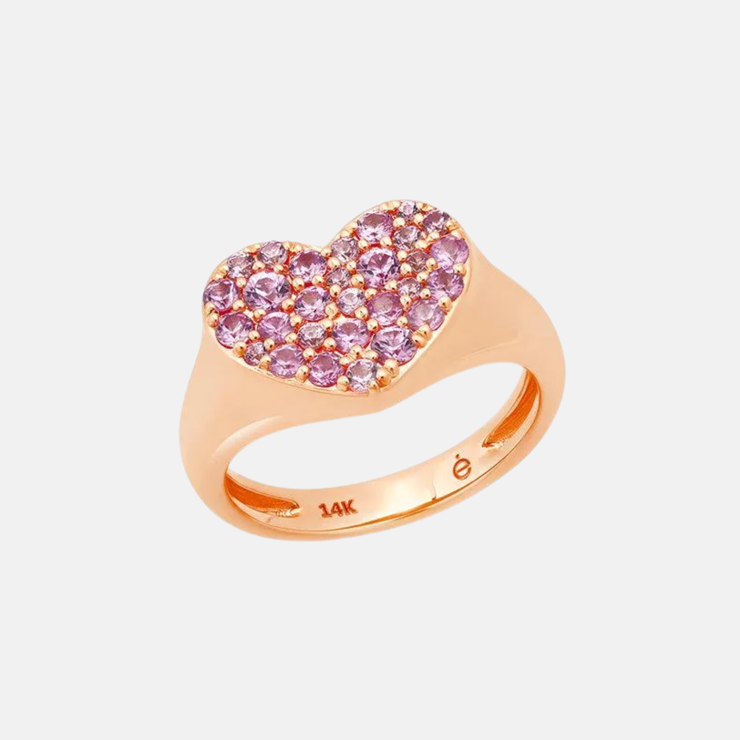 Pink Sapphire Smushed Heart Pinky Ring by Eriness - At Present Jewelry