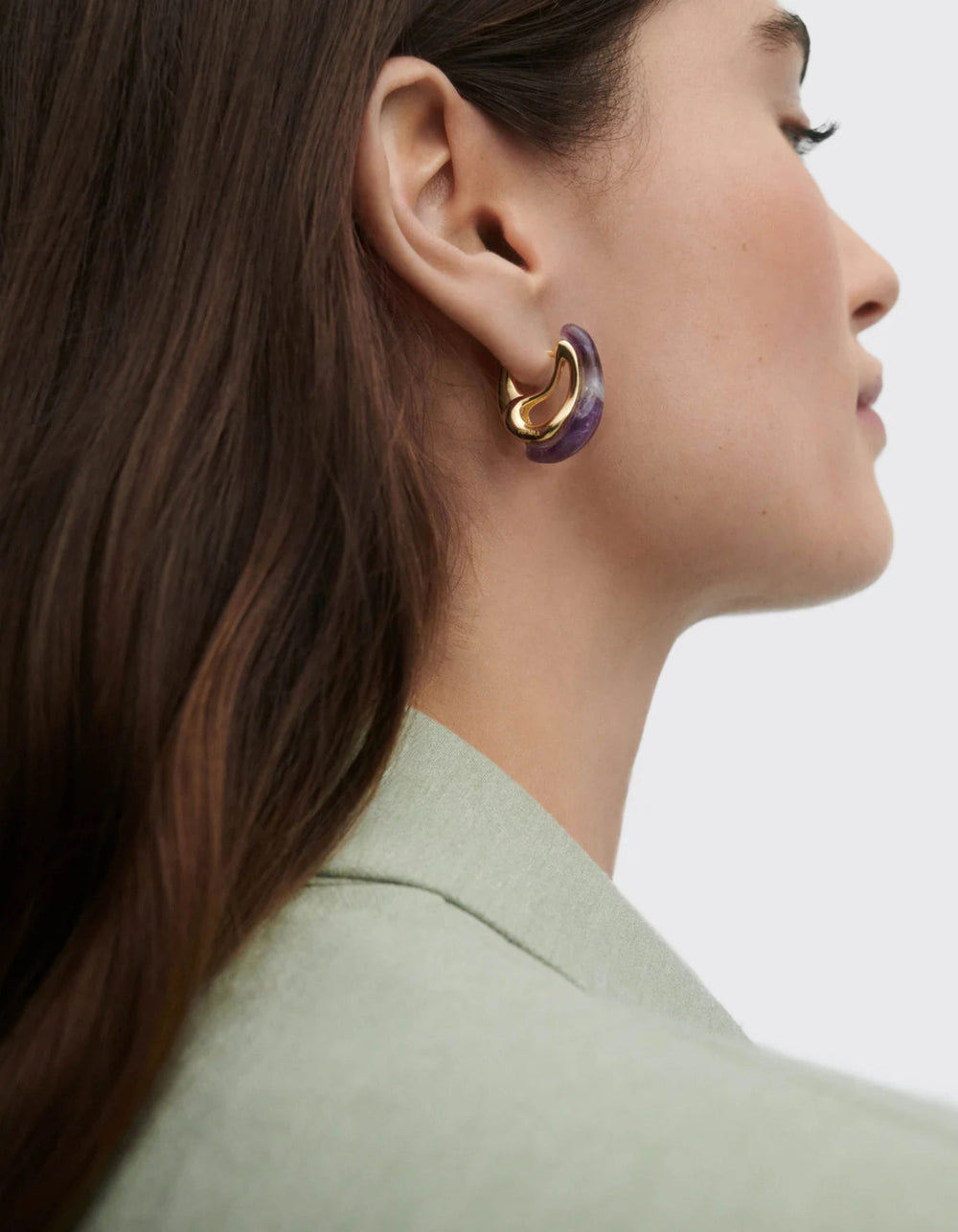 Amethyst Brisa Hoops by PDPaola - At Present Jewelry